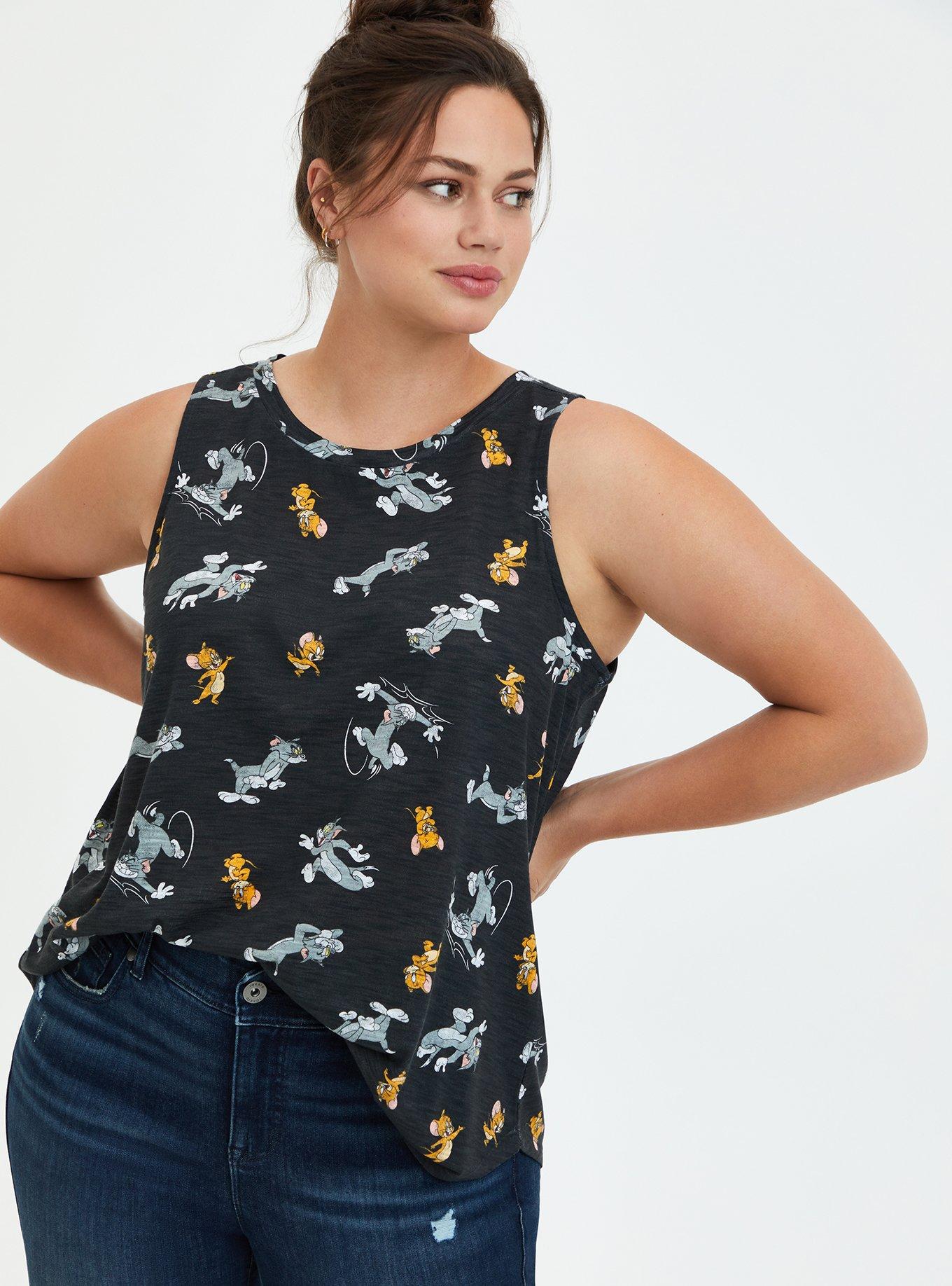 Plus Size Warner Brothers Tom & Jerry Relaxed Tank, MULTI, hi-res