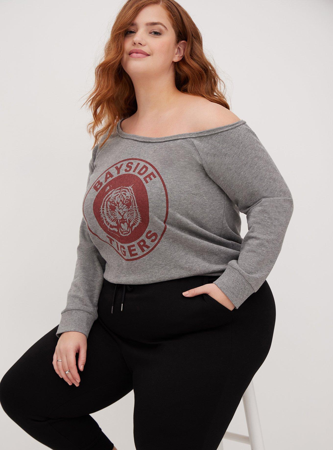 Plus Size - Saved By The Bell Bayside Off Shoulder Sweatshirt - Torrid