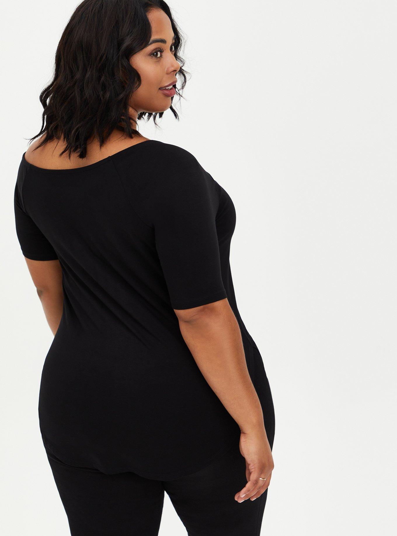 Plus Size - Favorite Tunic Off-Shoulder Super Soft Short