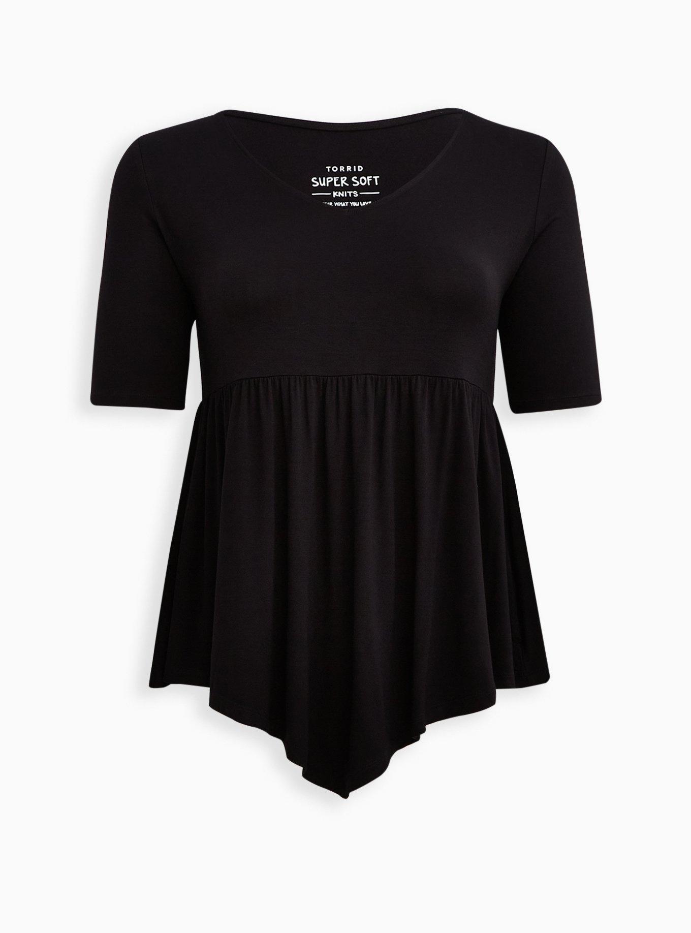 Plus Size Babydoll Tee Super Soft Black Torrid