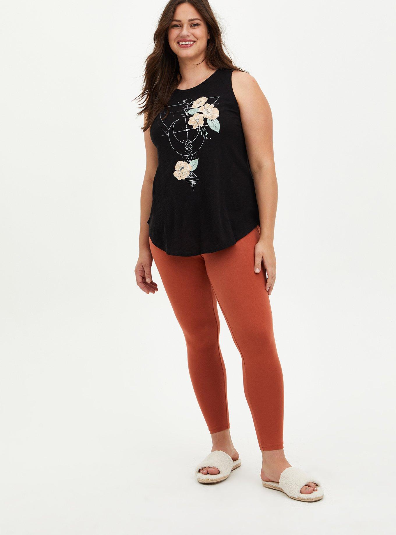 Plus Size Classic Fit Tank - Celestial Flowers Black, DEEP BLACK, alternate