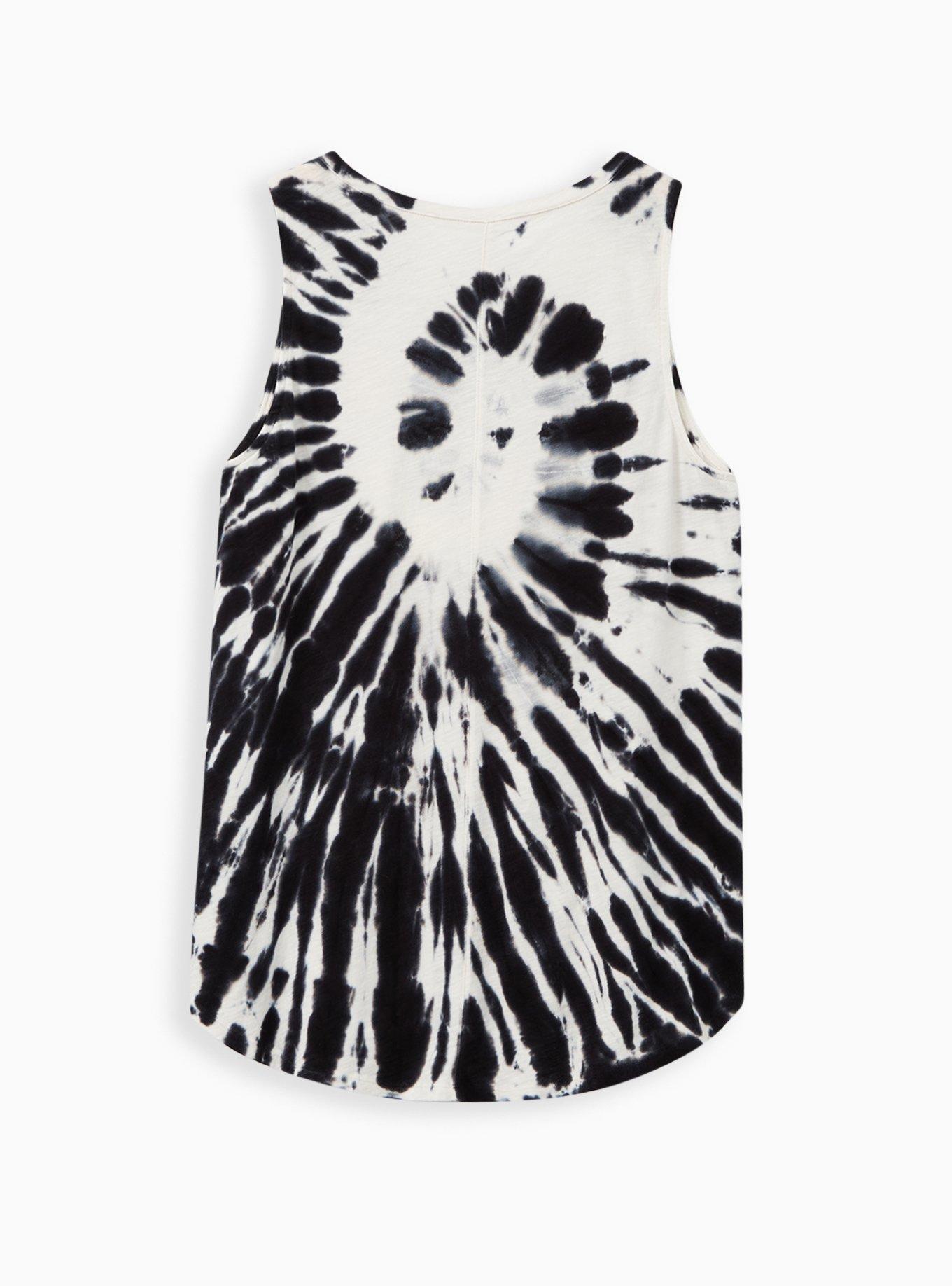 black and white tie dye tank