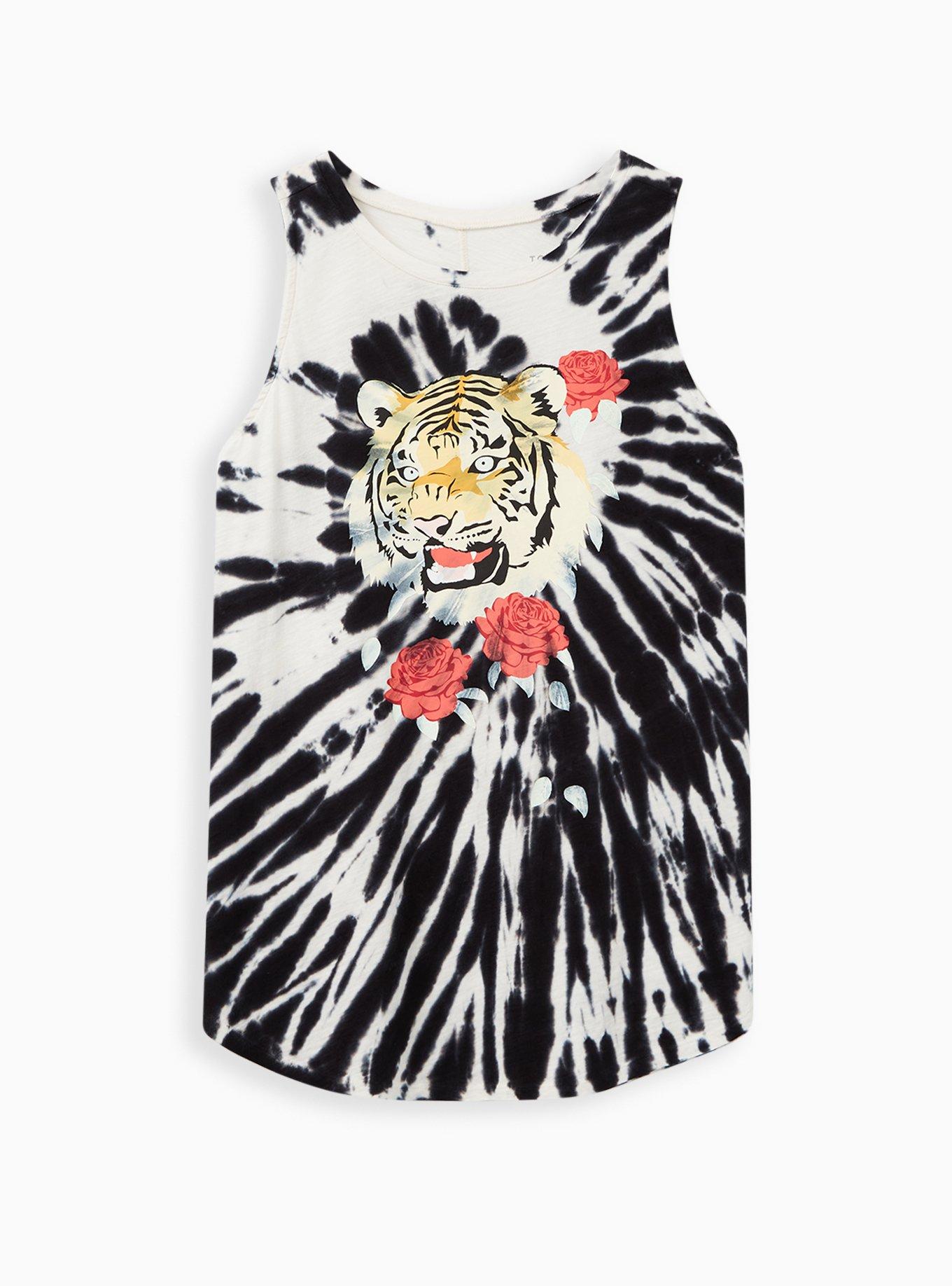 black and white tie dye tank