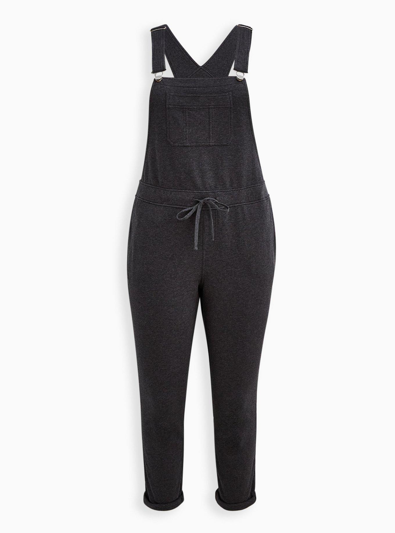 Women's Basic Black Denim Dungaree | Multi-pockets | UK 8-24