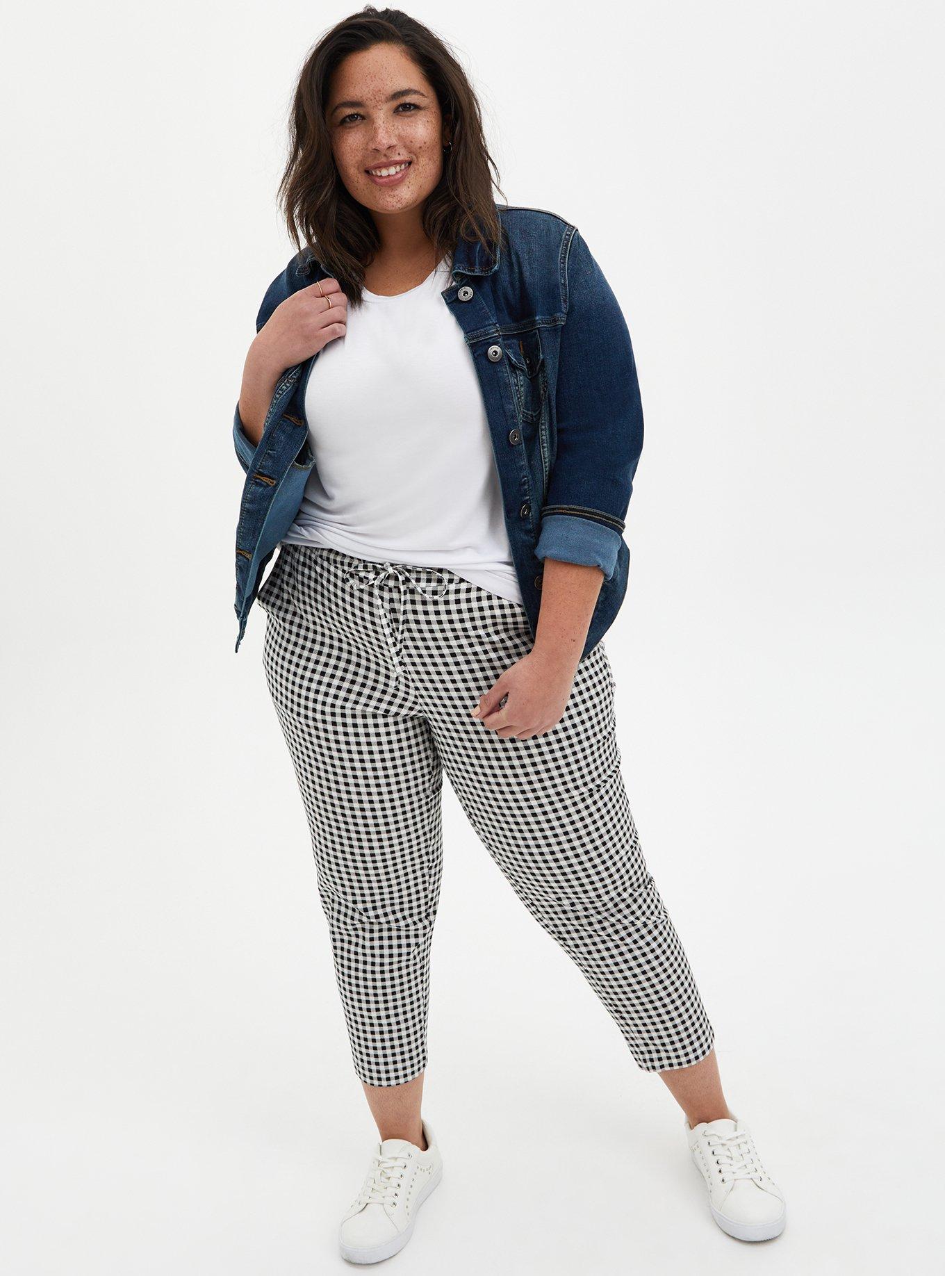 Plus Size Relaxed Taper Stretch Challis High Rise Tie Front Pant Torrid