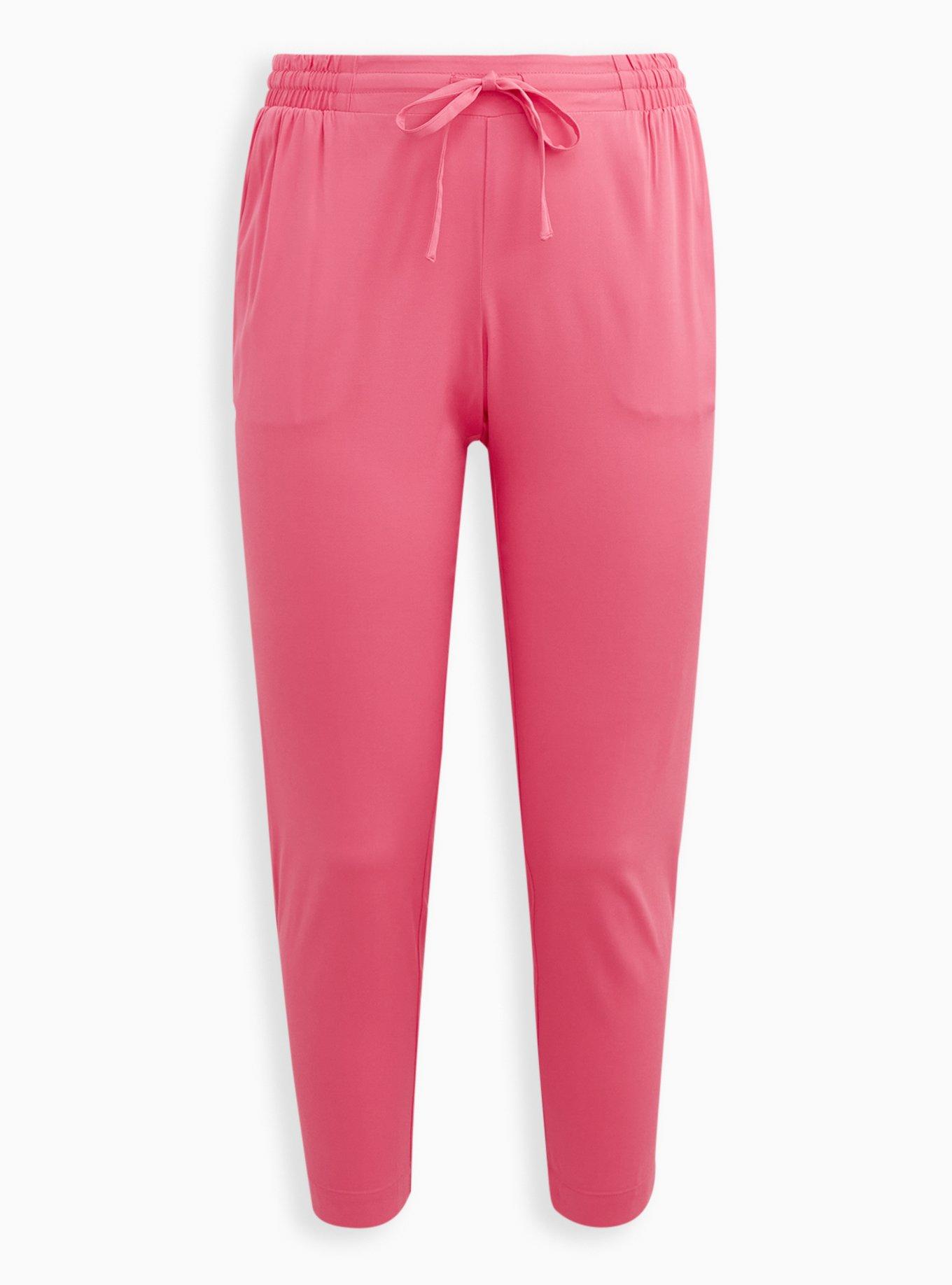 Relaxed Taper Stretch Challis High-Rise Tie-Front Pant
