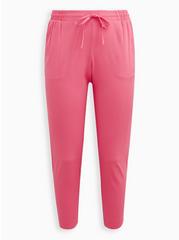 Relaxed Taper Stretch Challis High-Rise Tie-Front Pant, FANDANGO PINK PINK, hi-res