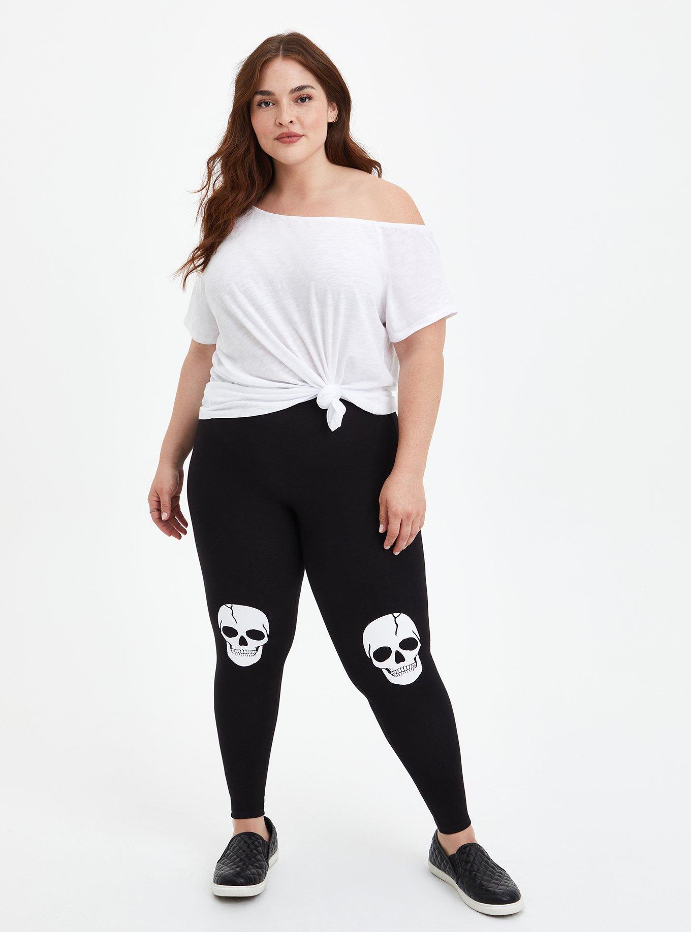 Torrid Women's Comfort Waist Crop Premium Legging - Jersey Skull