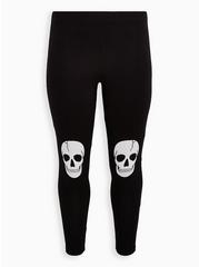 Comfort Waist Crop Premium Legging - Jersey Skull Knee Black, BLACK, hi-res