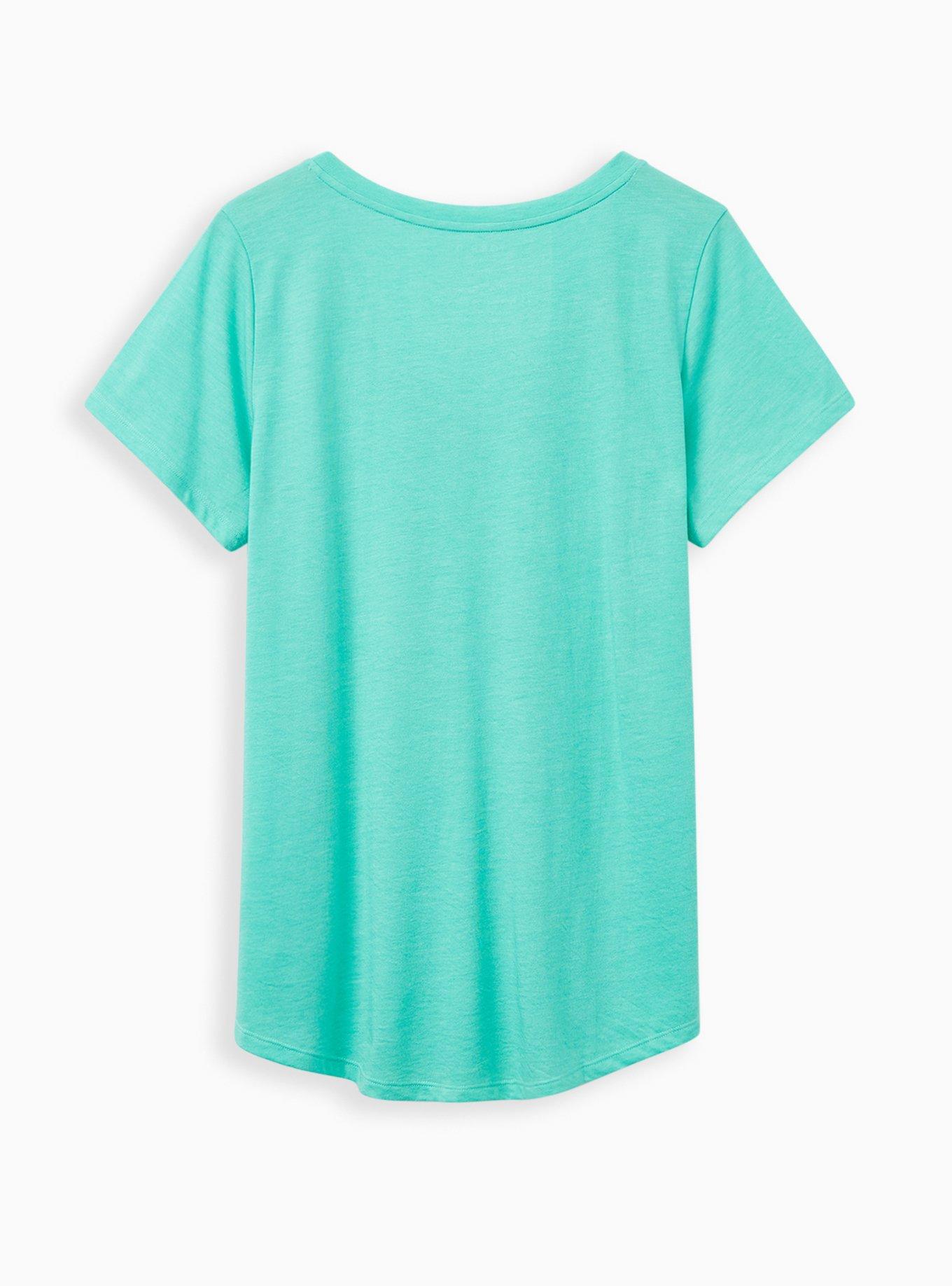 Plus Size Girlfriend Tee - Signature Jersey Green Sarcasm Language, AQUA GREEN, alternate