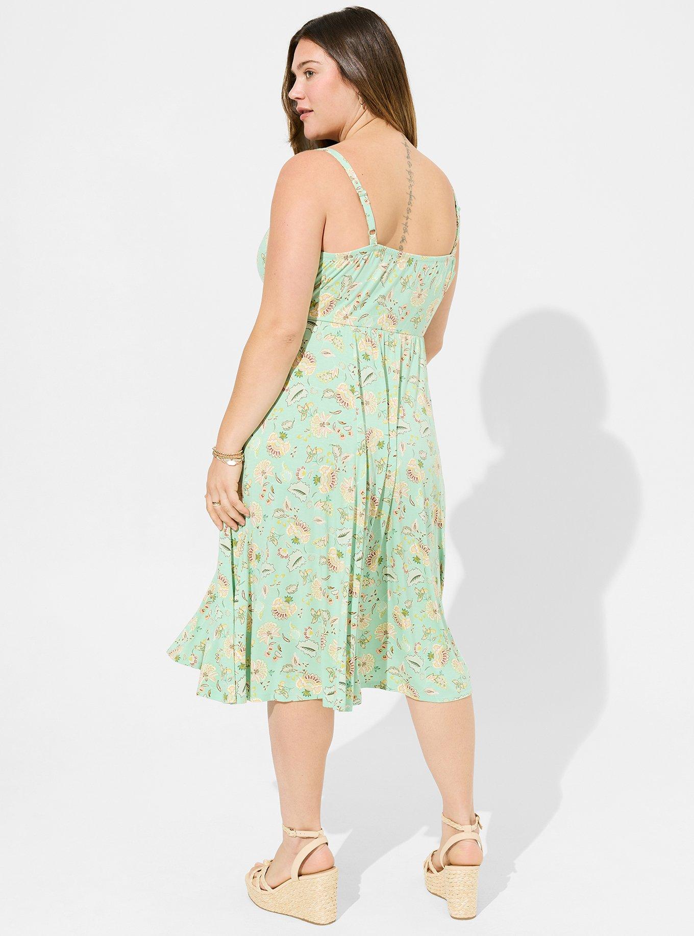 Print Button Front Skater Dress
