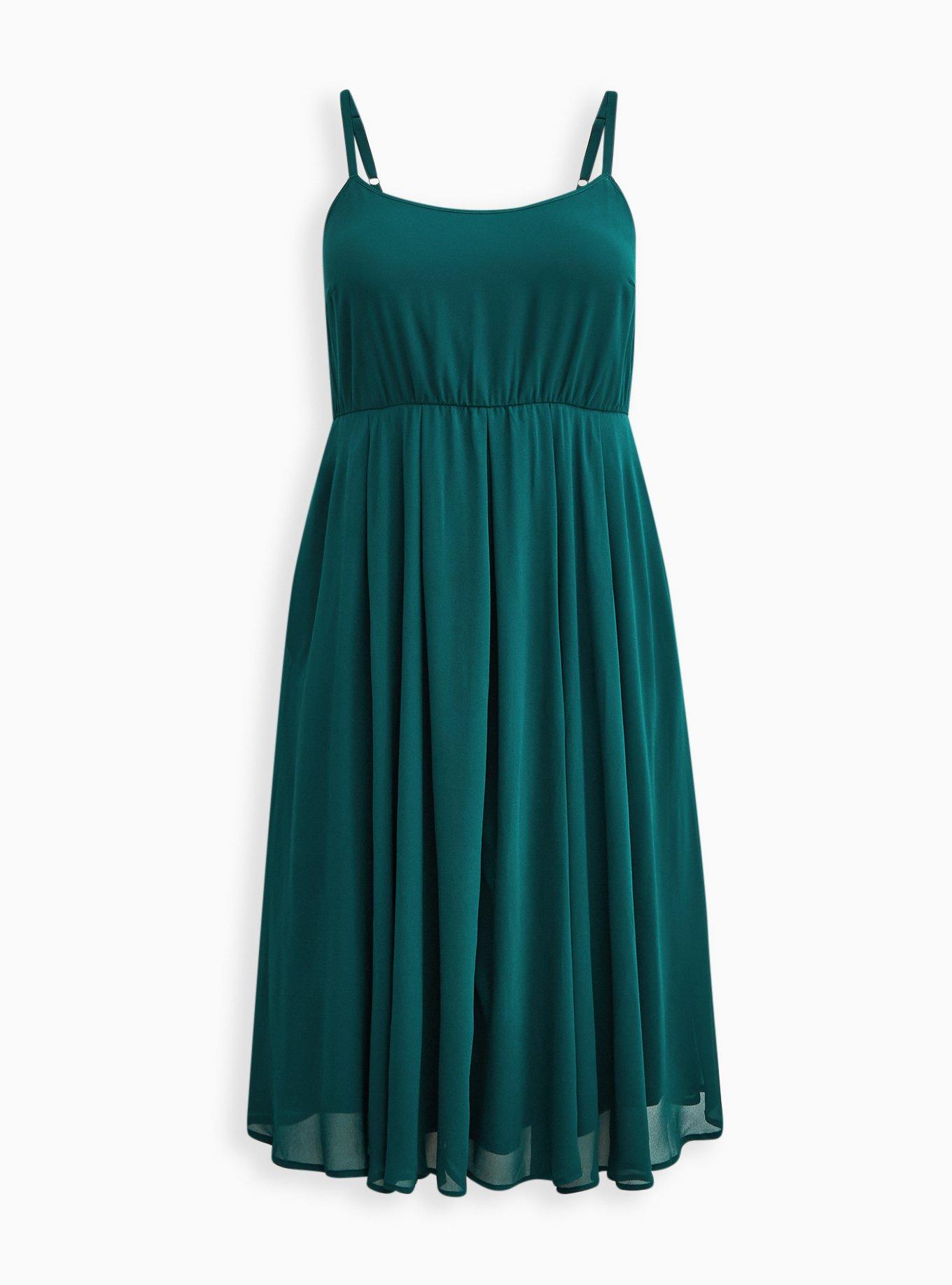 Plus Size Midi Chiffon Pleated Dress Torrid