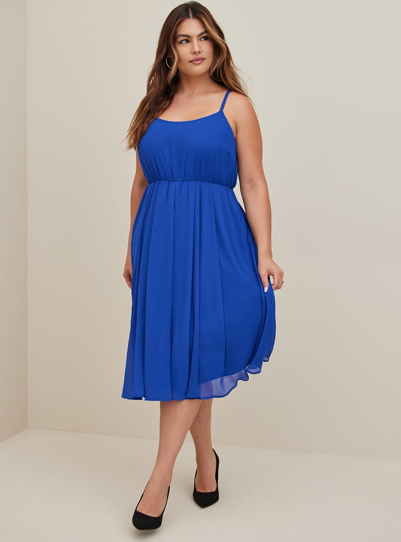 Torrid blue chiffon dress sale