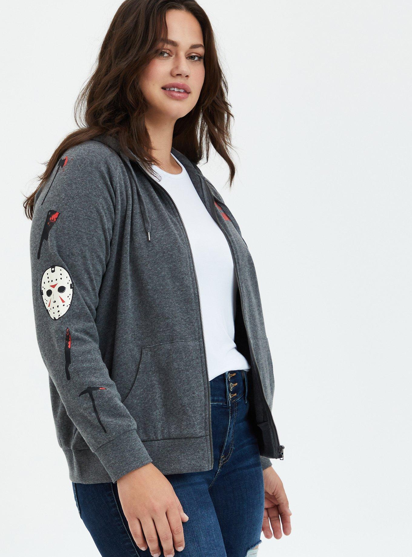 Plus Size Warner Bros. Friday The 13th Hoodie Jason Heather