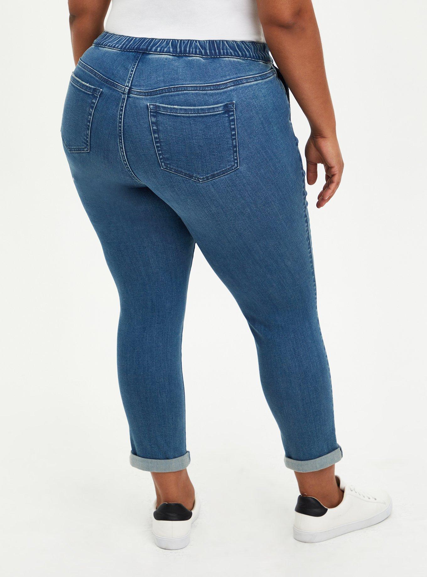 wax jean Women's High-Rise Push-Up Super Comfy 3-Button Skinny Jeans :  : Clothing, Shoes & Accessories