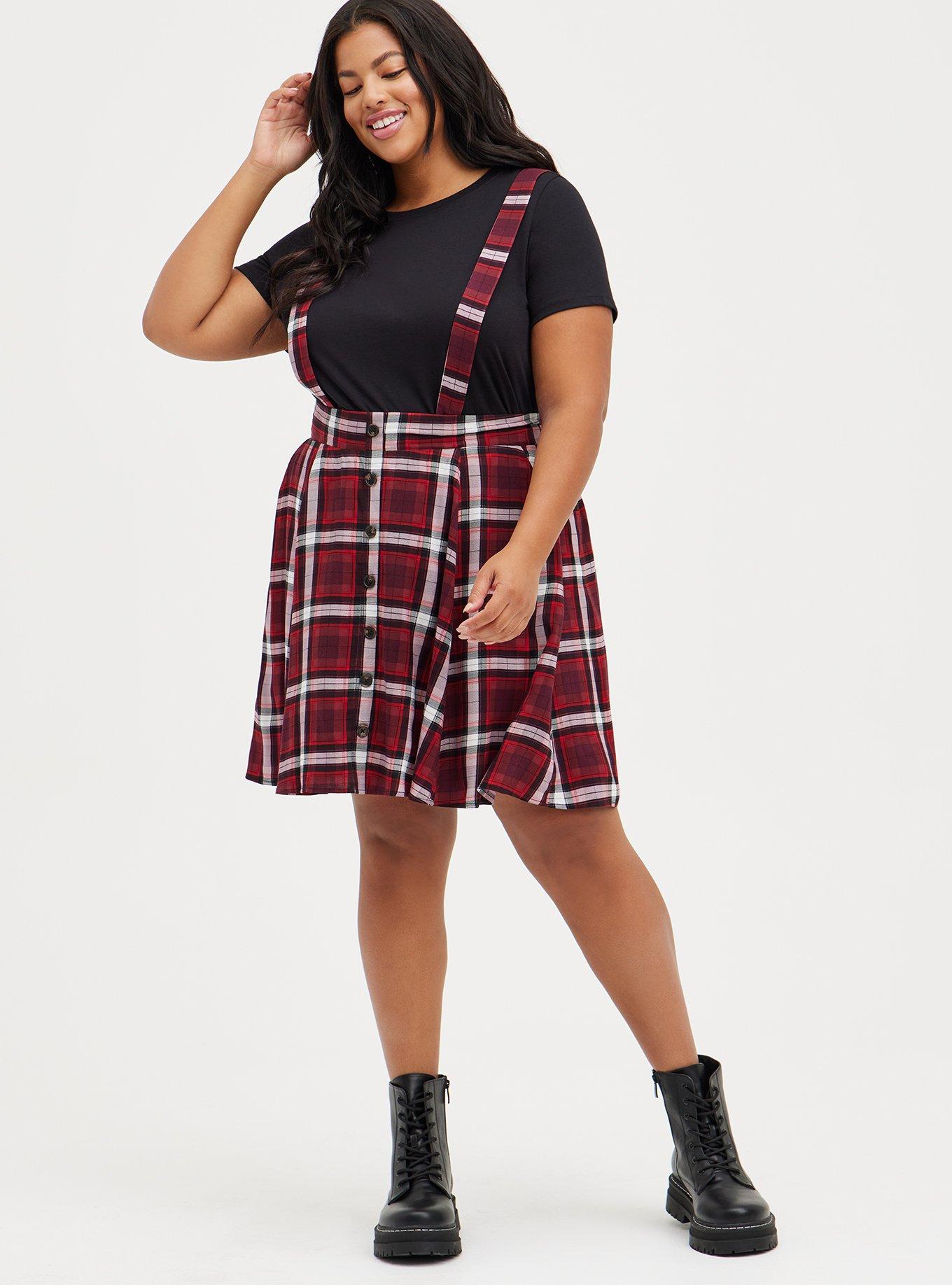 Torrid plus size hotsell red tartan plaid skirt