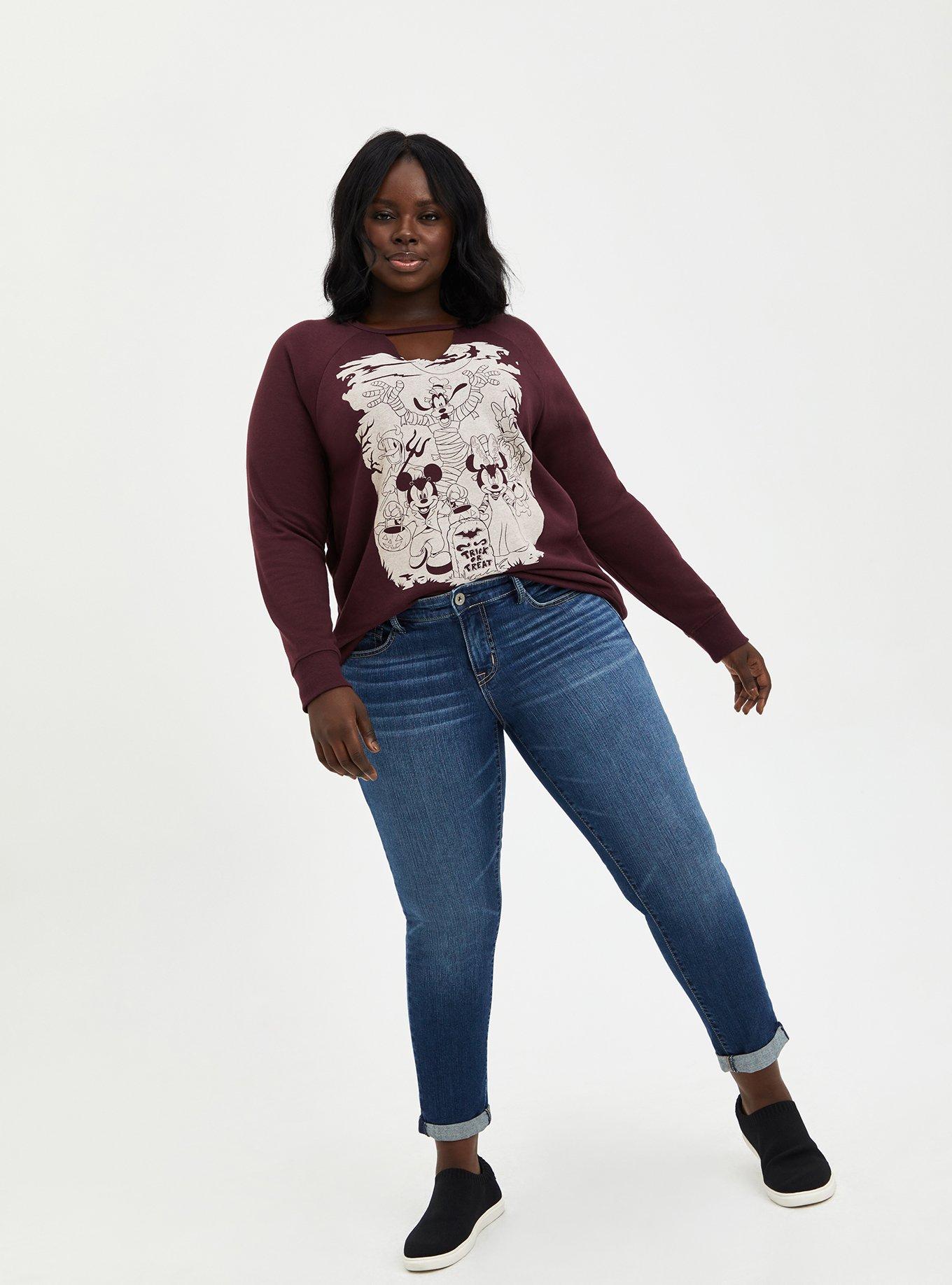 Plus Size - Disney Mickey & Friends Cut-Out Halloween Sweatshirt