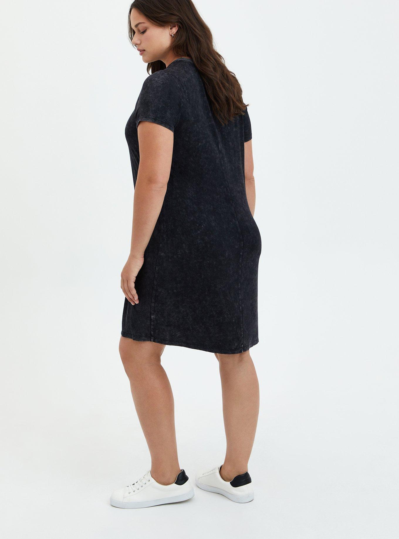 Plus Size Universal Jaws T-Shirt Dress - Mineral Wash Black, DEEP BLACK, alternate