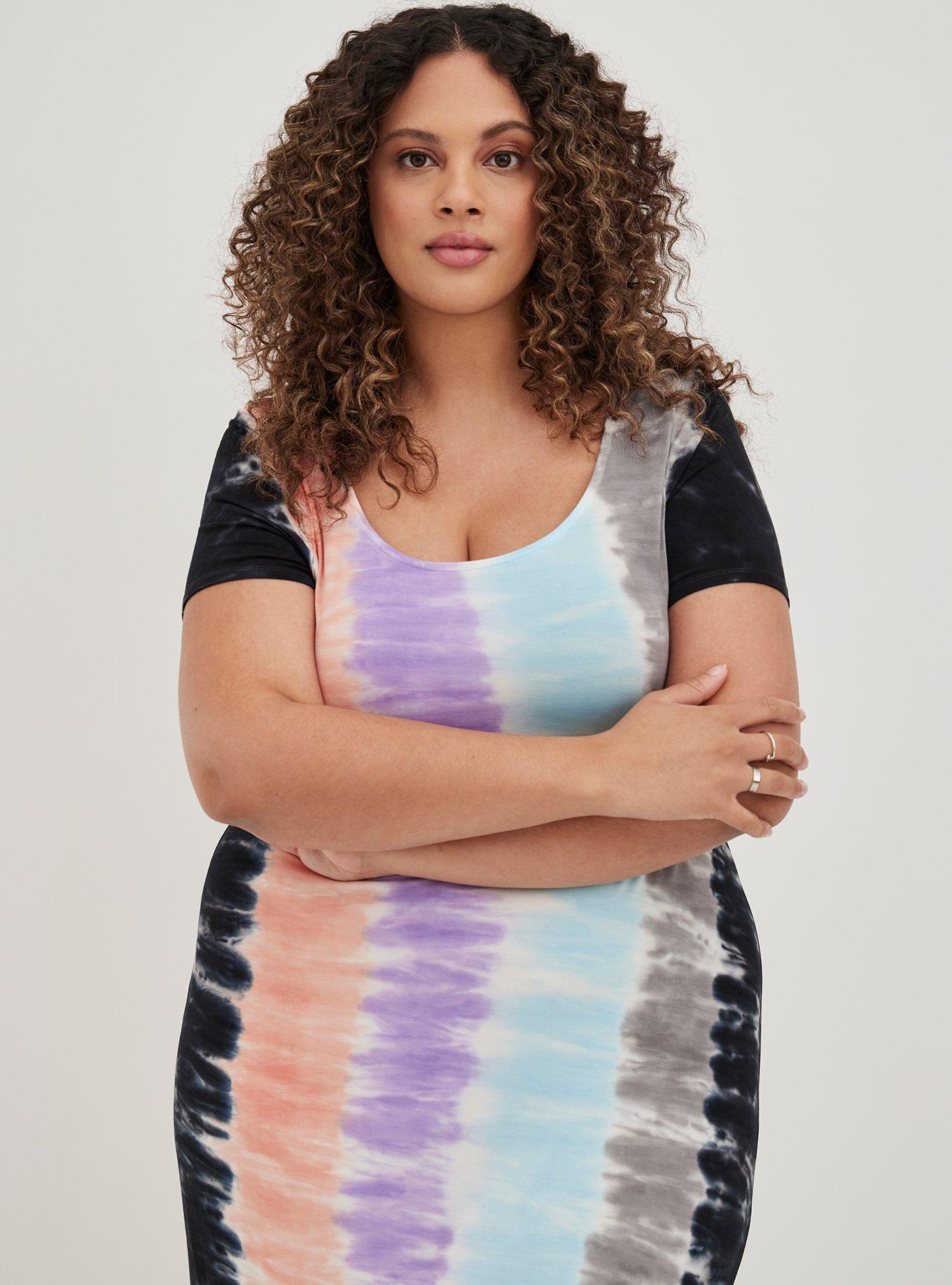 Torrid authentic Plus 5 Gray/Coral Tie-Dye