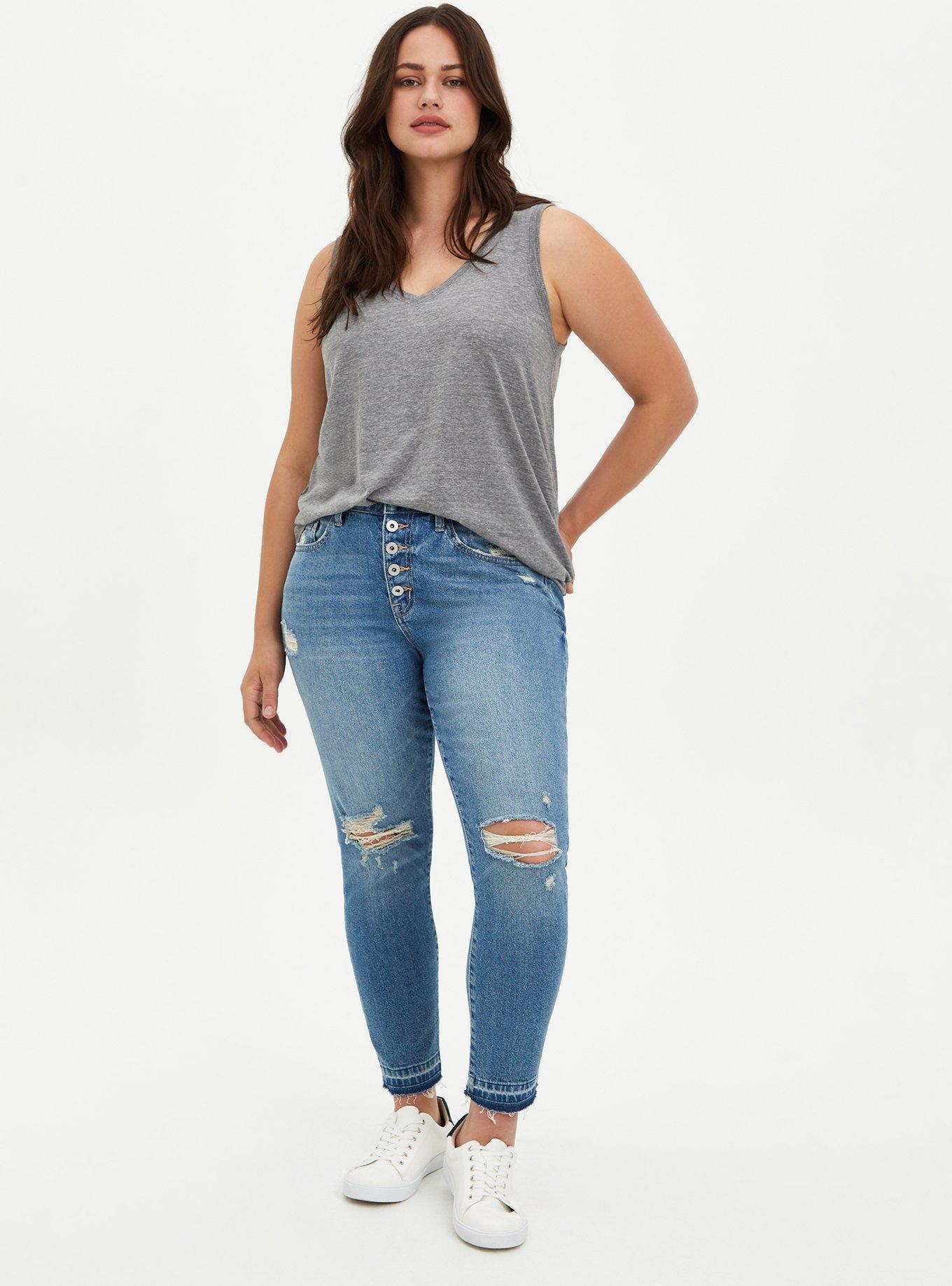 Vintage Triblend Jersey V-Neck Tank, HEATHER GREY, alternate