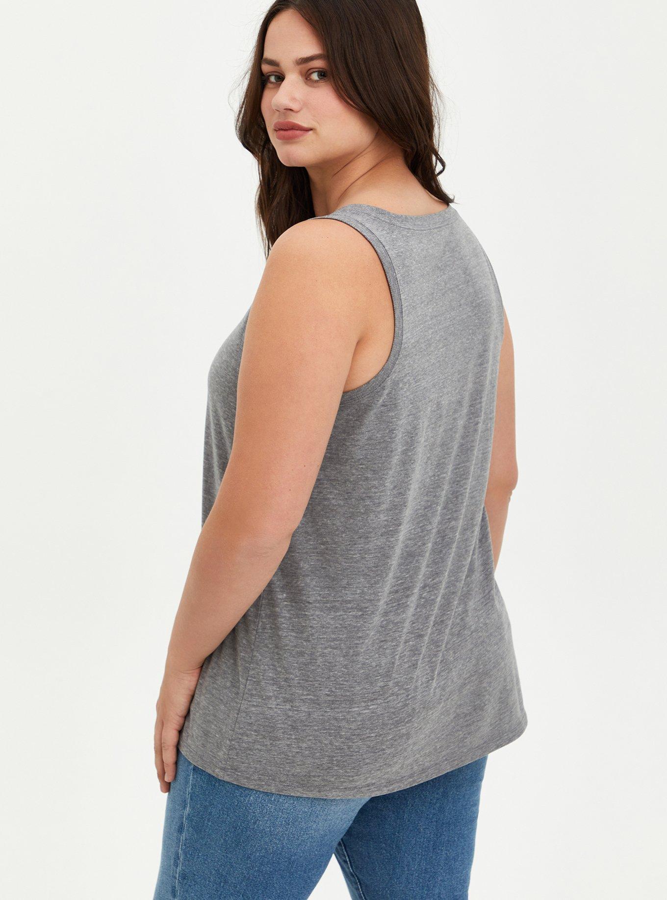 Vintage Triblend Jersey V-Neck Tank, HEATHER GREY, alternate