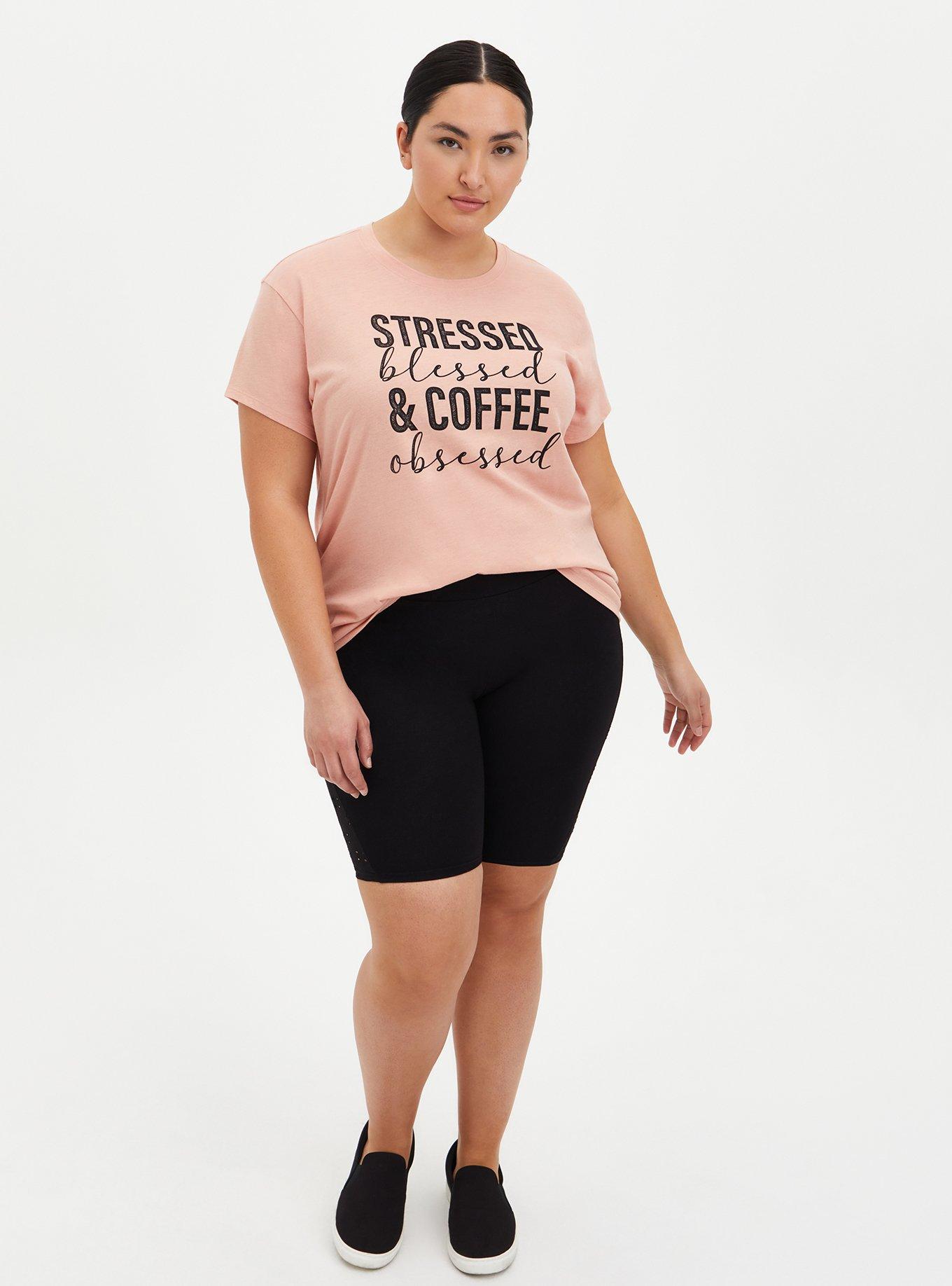 Plus Size Relaxed Fit Tee - Triblend Stressed Blessed Pink, PEACH BEIGE, alternate