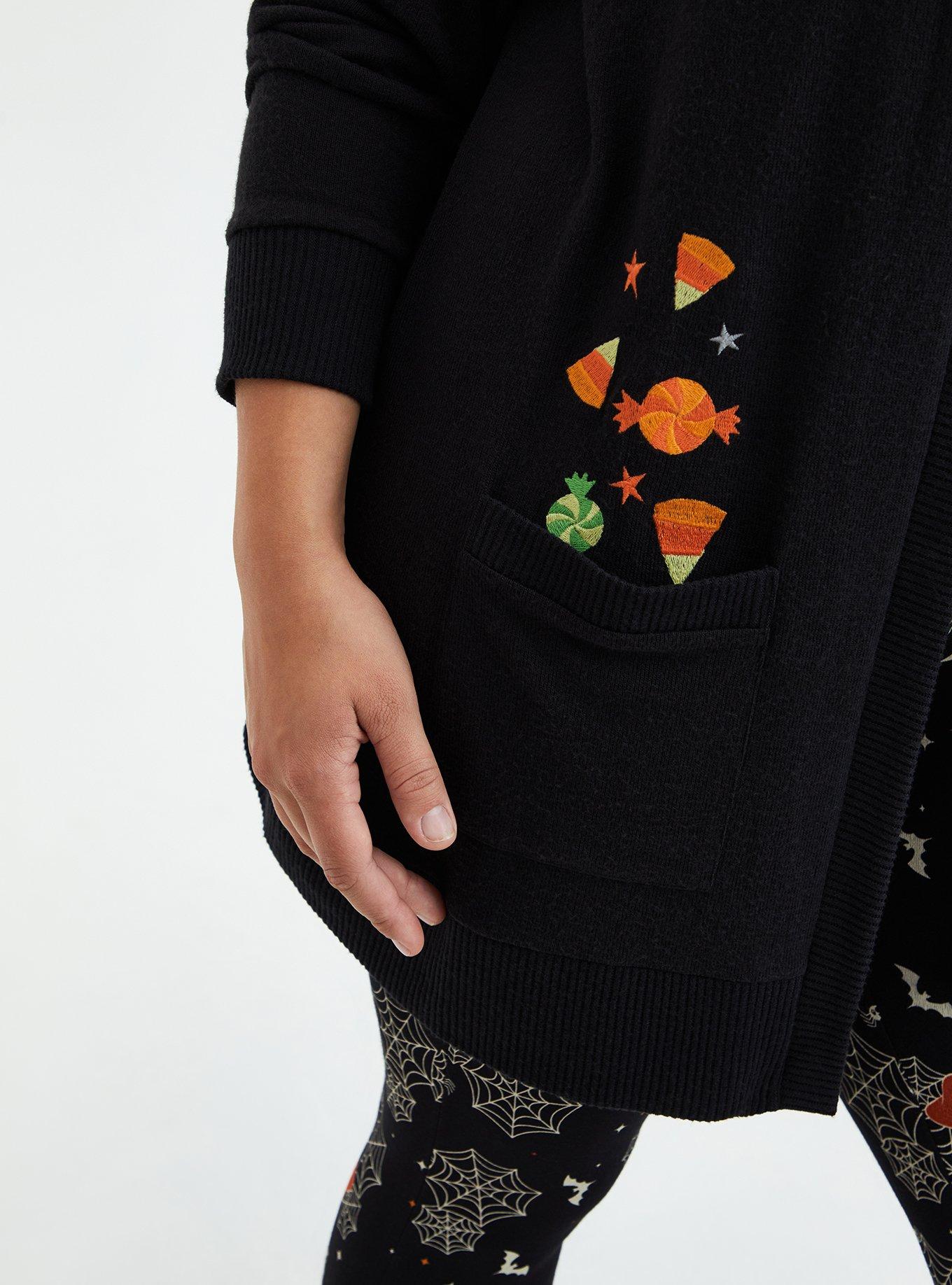 Plus Size Disney Mickey Mouse Vampire Hooded Cardigan - Super Soft Black, DEEP BLACK, alternate