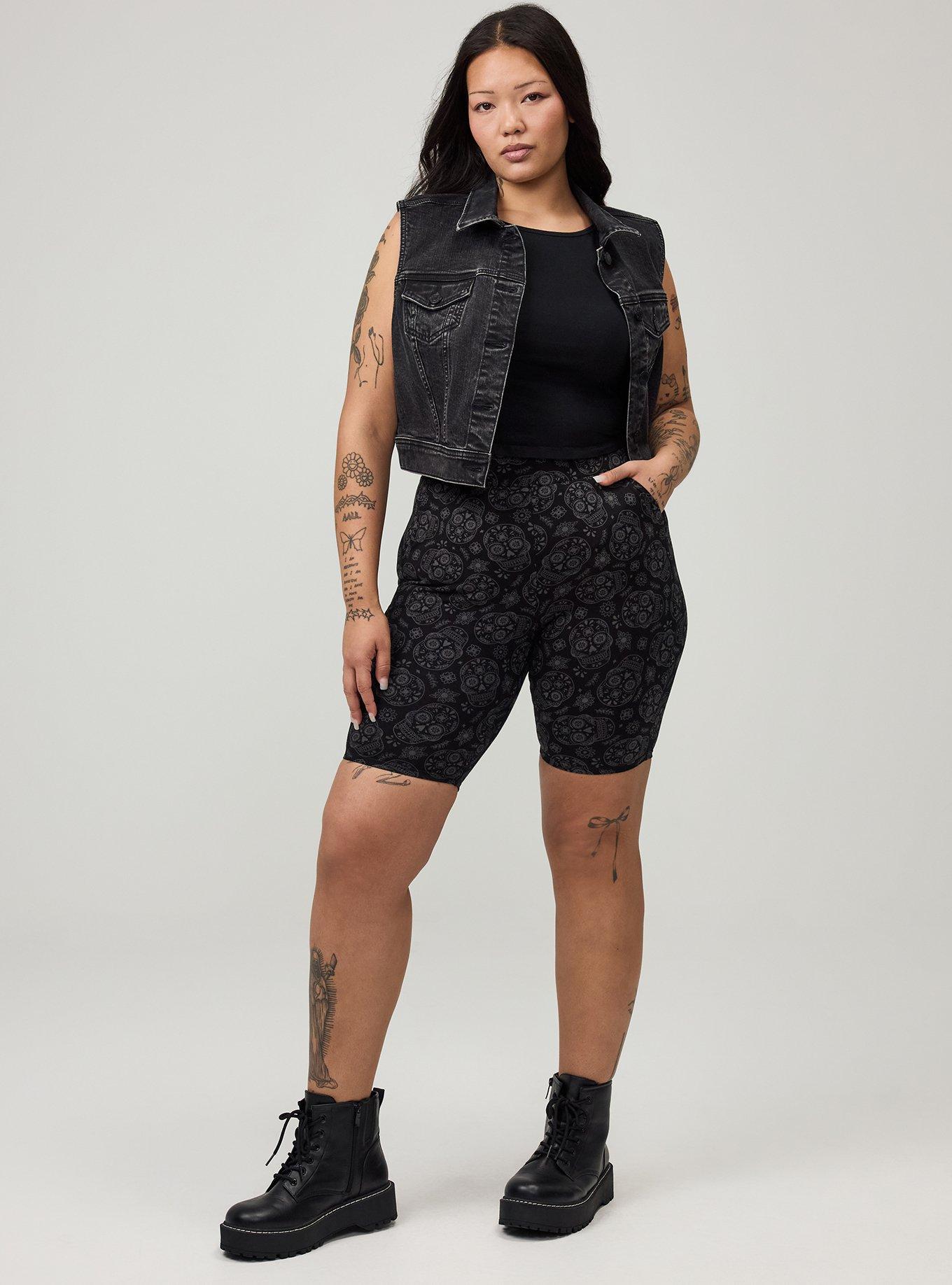9'' Pocket Bike Short, LINE SUGAR SKULLS GREY, hi-res