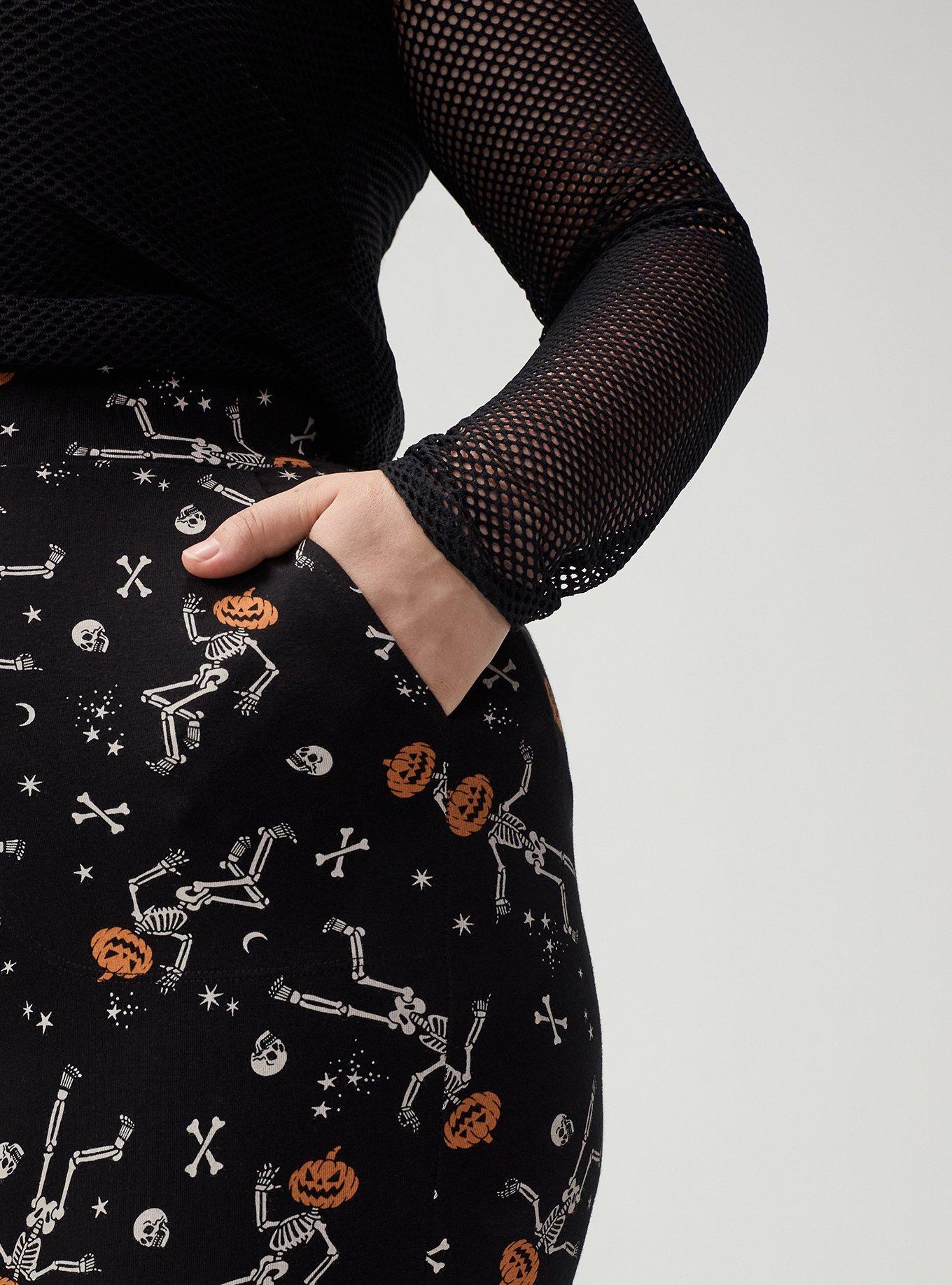 9'' Pocket Bike Short, PUMPKIN SKULLS BLACK, alternate