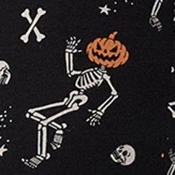 9'' Pocket Bike Short, PUMPKIN SKULLS BLACK, swatch