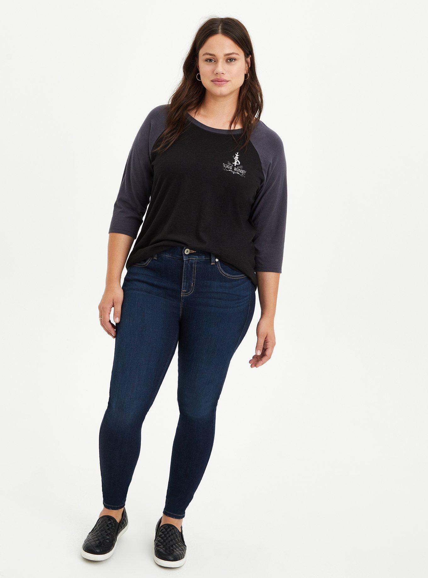 Plus Size Warner Bros. Looney Tunes Bugs Muertos Raglan, BLACK GREY, alternate