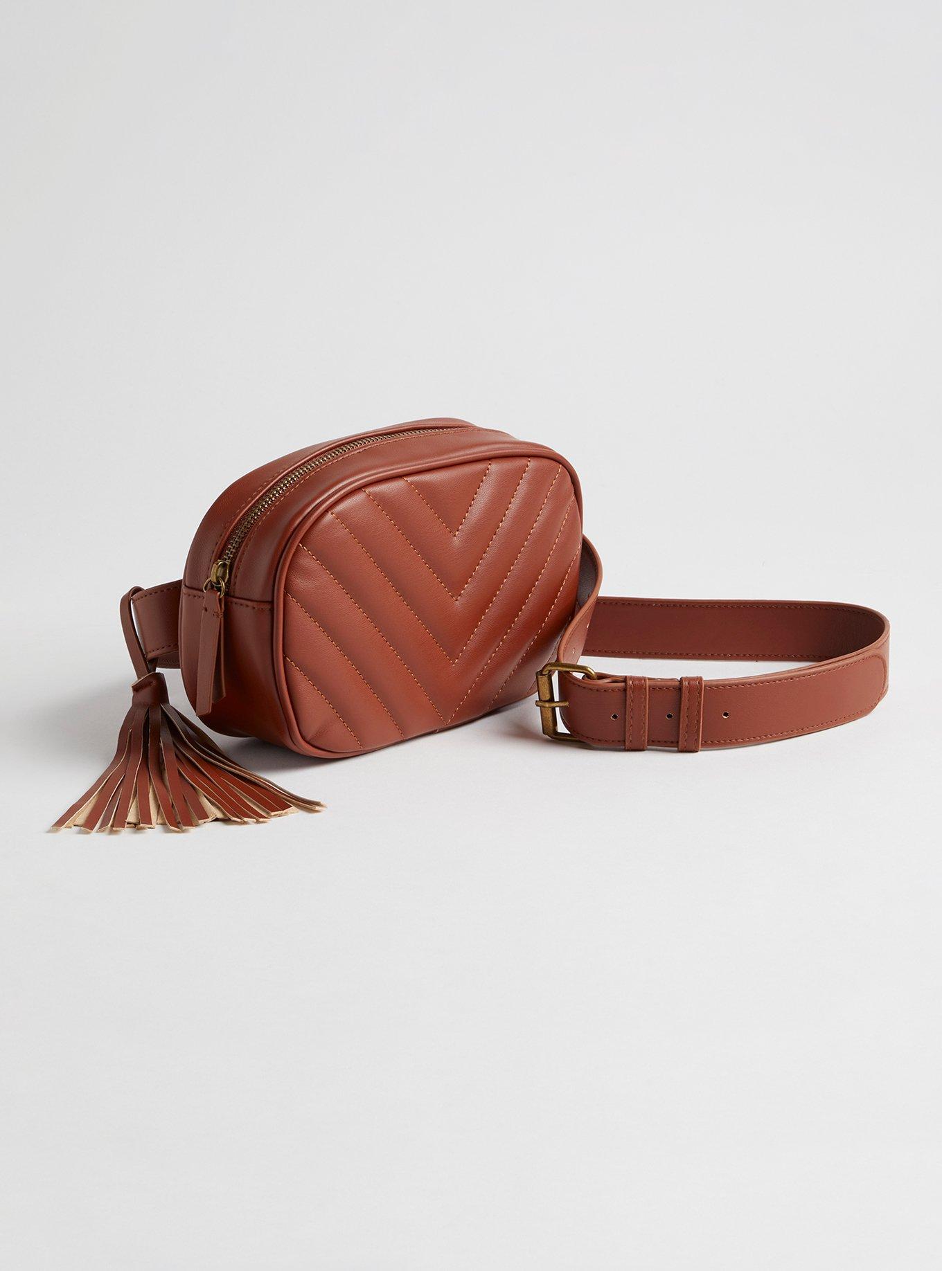 Xoxo Cognac Chevron Quilt Satchel in Brown | One Size