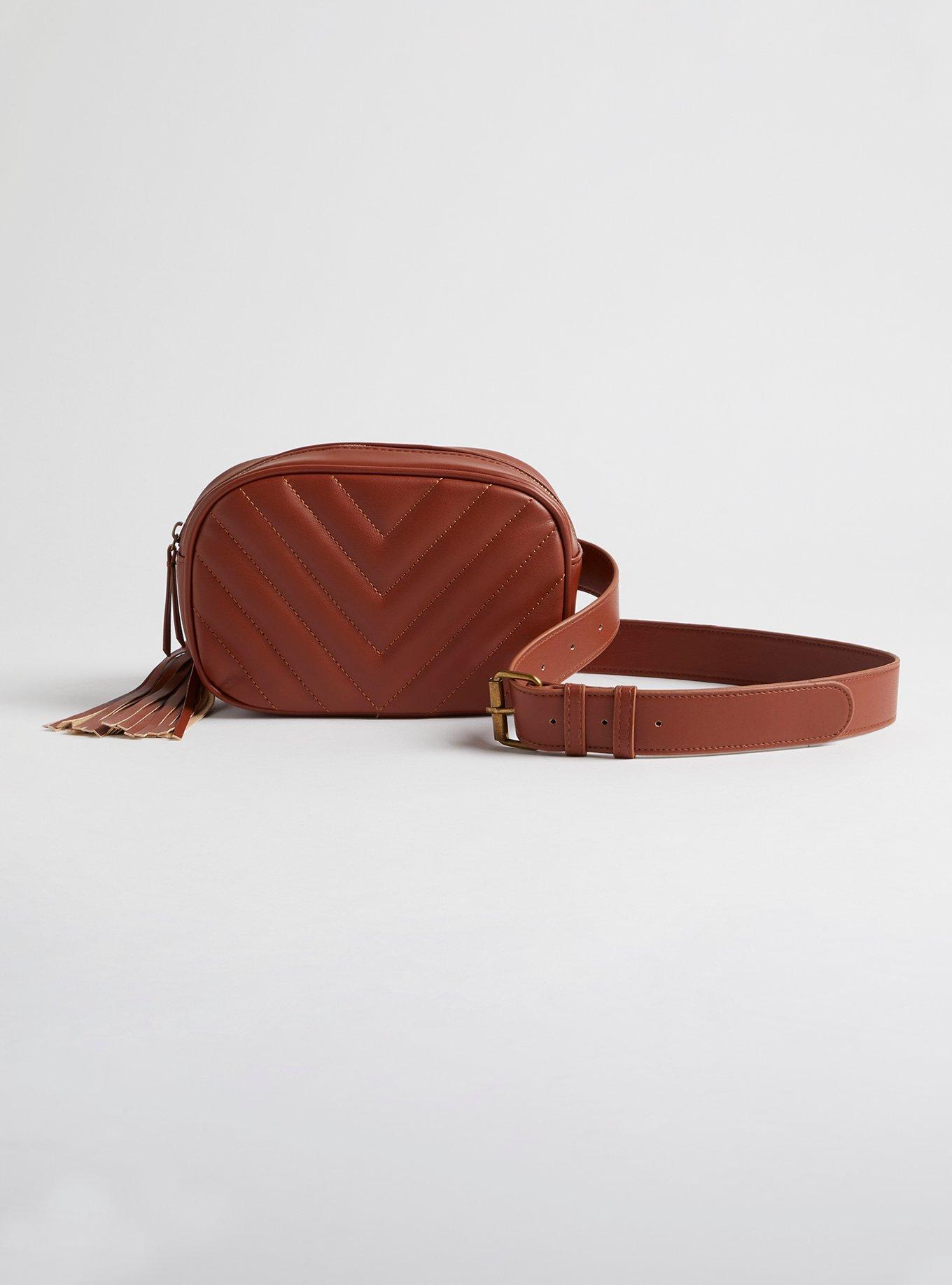 Xoxo Cognac Chevron Quilt Satchel in Brown | One Size