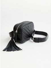 Black Quilted Belt Bag , BLACK, alternate