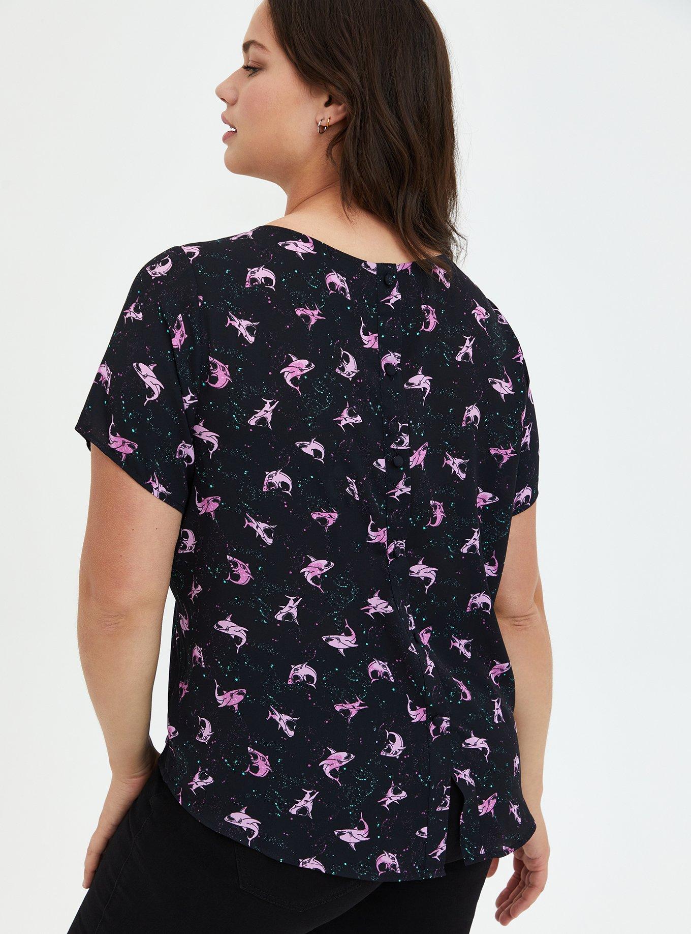 Plus Size Universal Jaws Georgette Blouse, MULTI, alternate