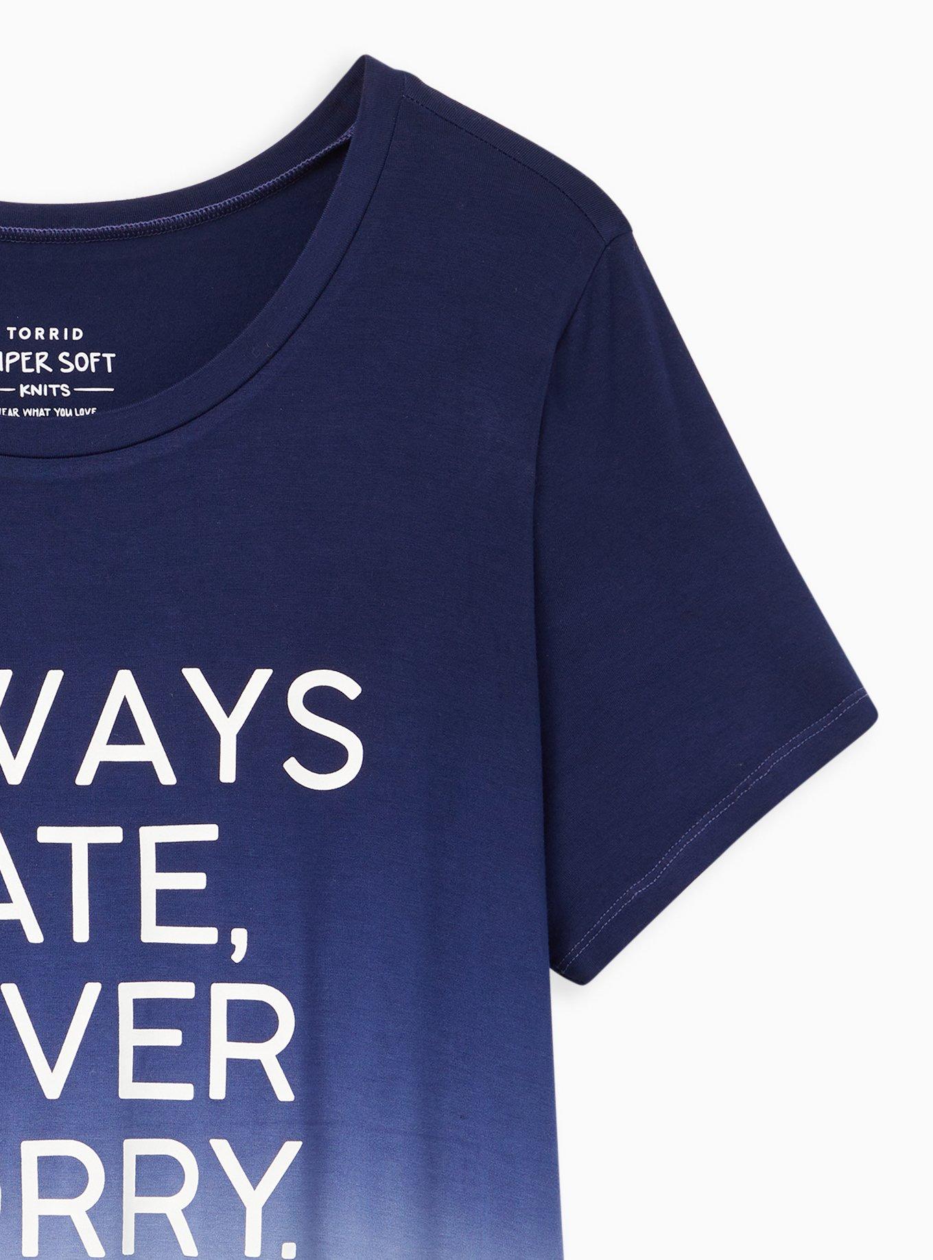 Perfect Tee - Super Soft Dip Dye Always Late Navy, PEACOAT, alternate