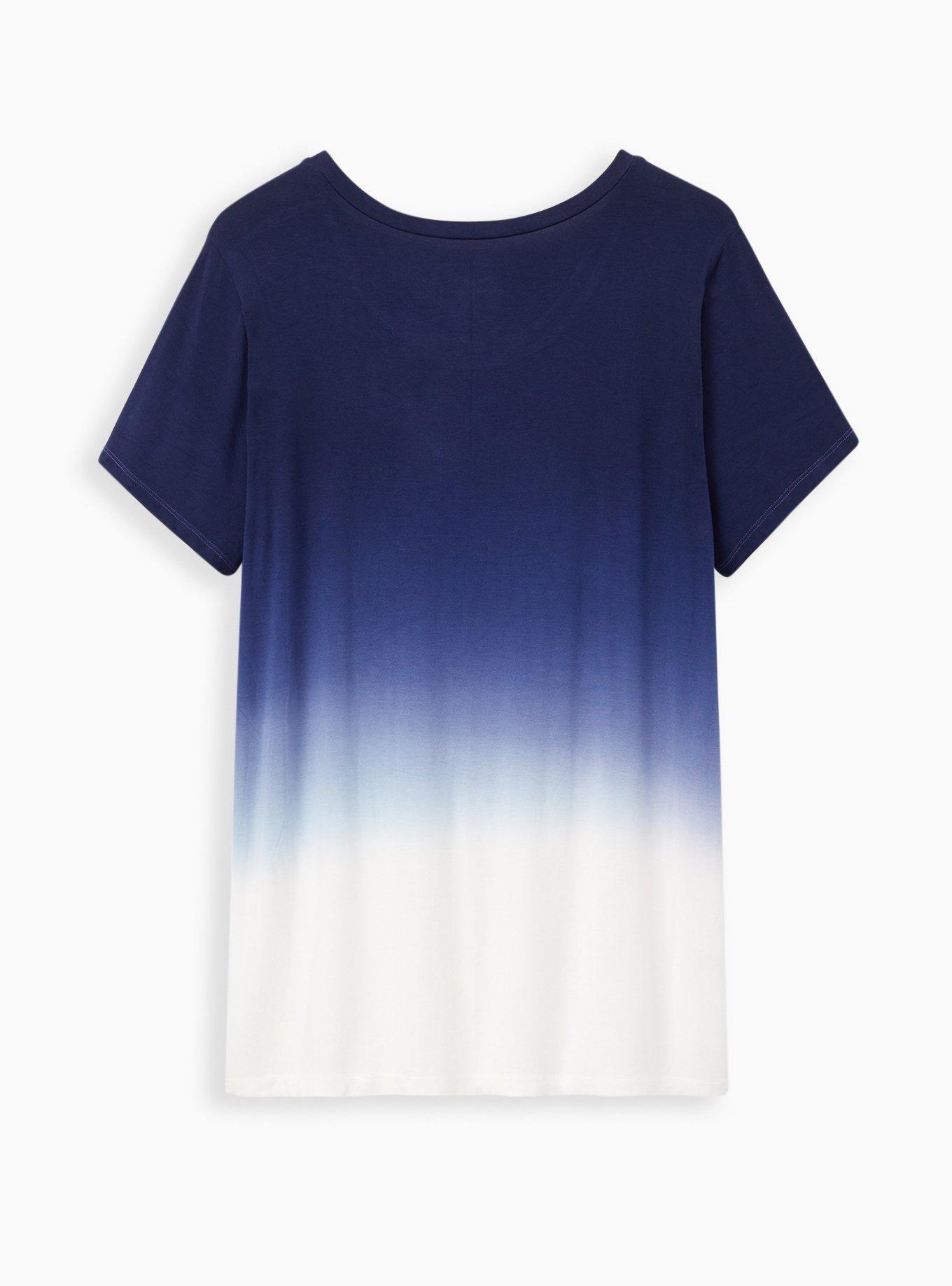 Perfect Tee - Super Soft Dip Dye Always Late Navy, PEACOAT, alternate