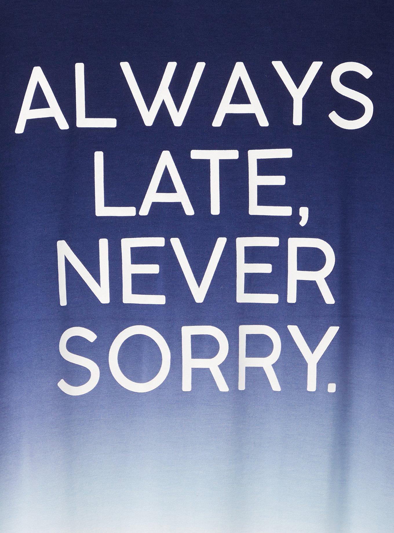 Perfect Tee - Super Soft Dip Dye Always Late Navy, PEACOAT, alternate