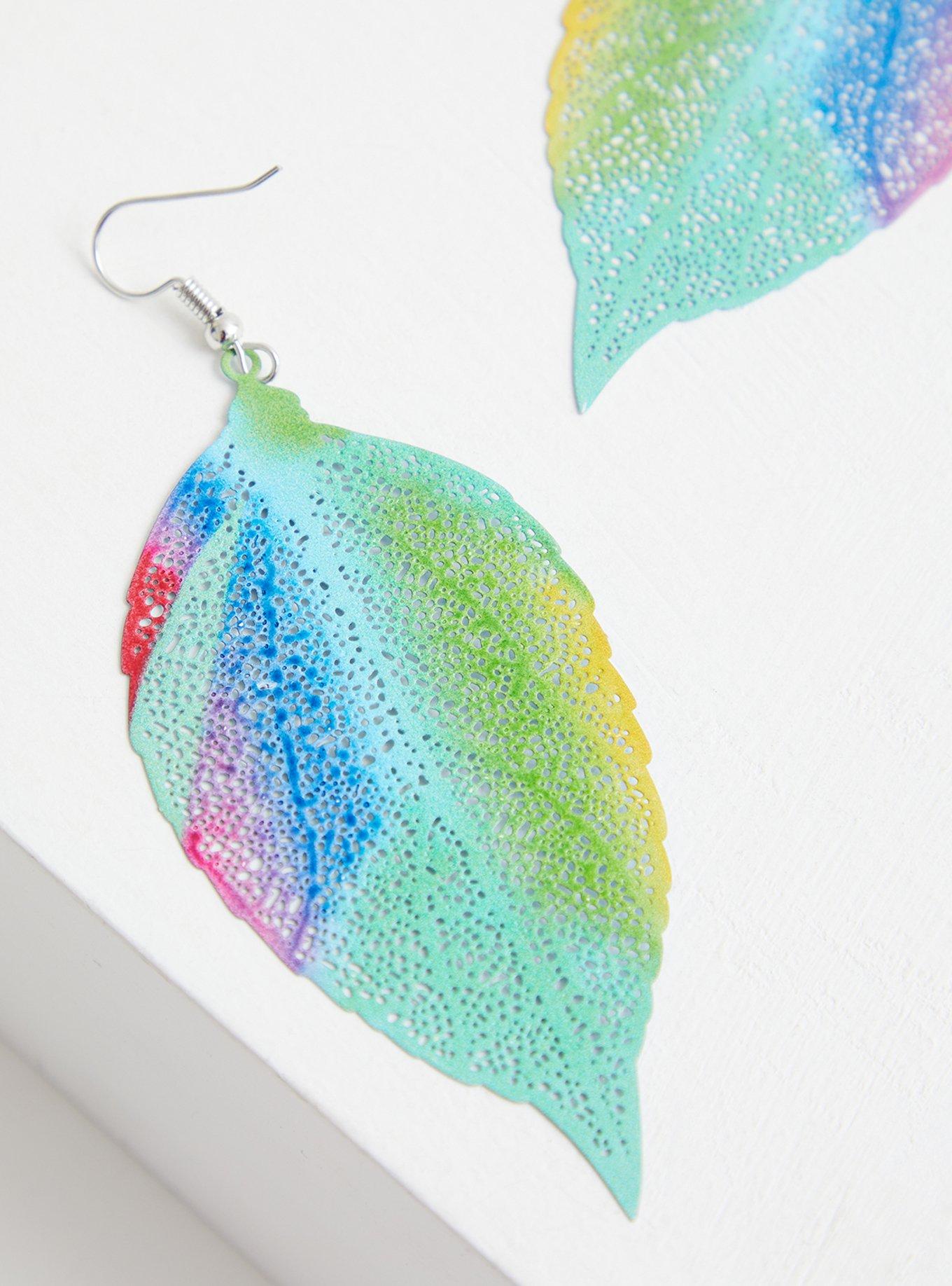 Plus Size Multi Color Filigree Leaf Earrings Torrid