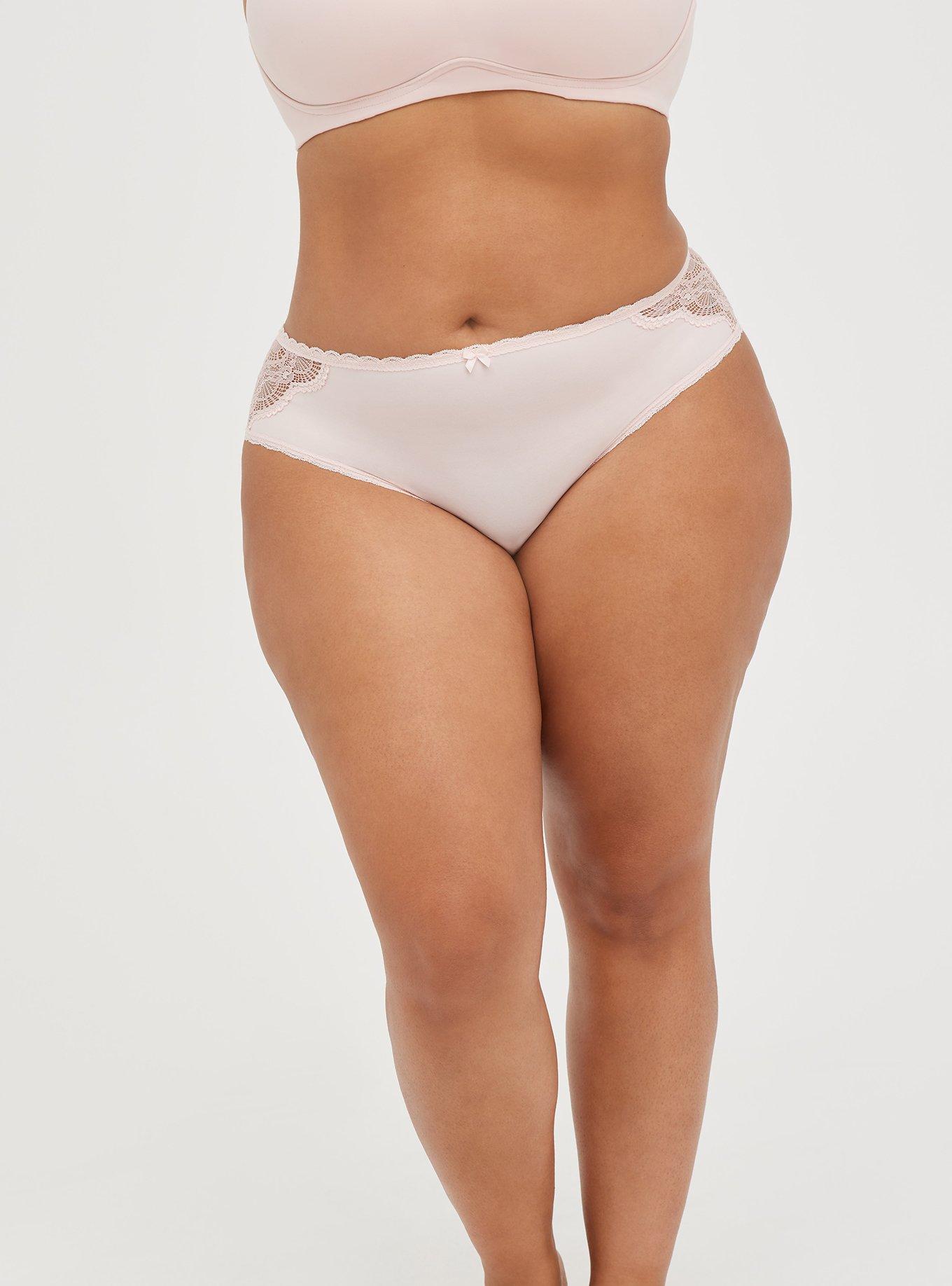 Plus Size - Microfiber And Lace Back Mid-Rise Hipster Panty - Torrid