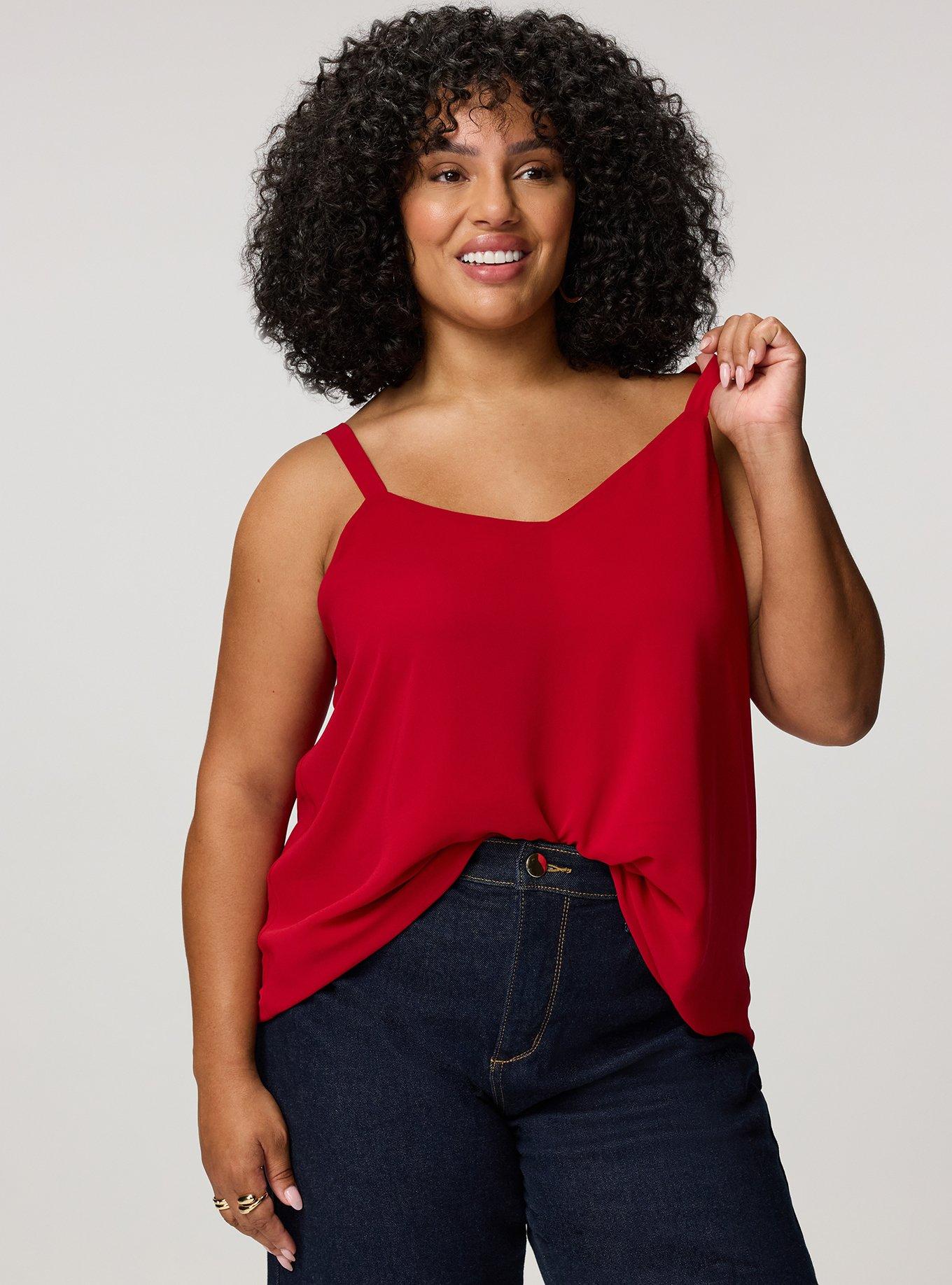 Plus Size Sophie Chiffon Swing Cami, JESTER RED, alternate