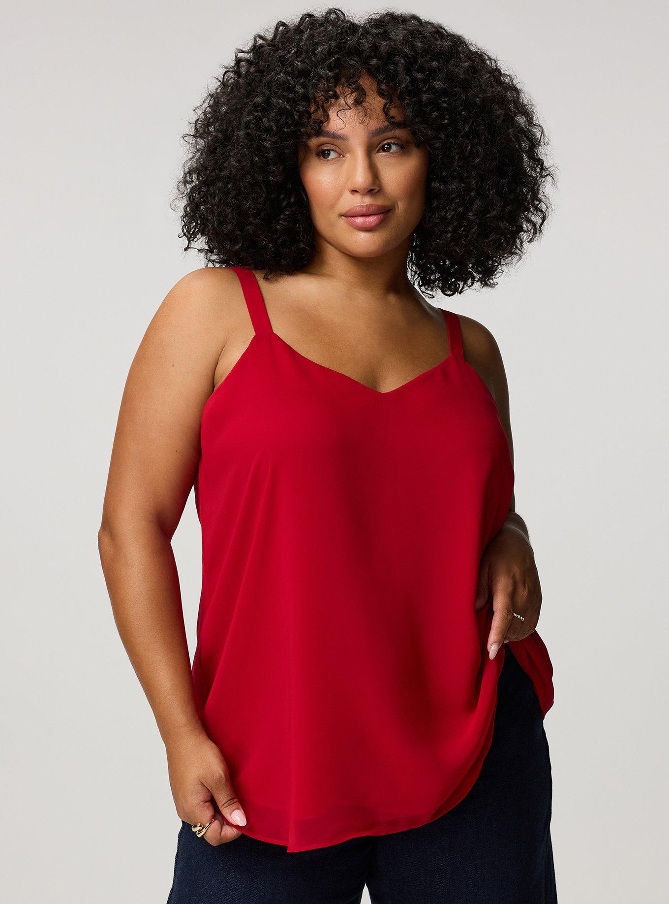 Plus Size Sophie Chiffon Swing Cami, JESTER RED, hi-res