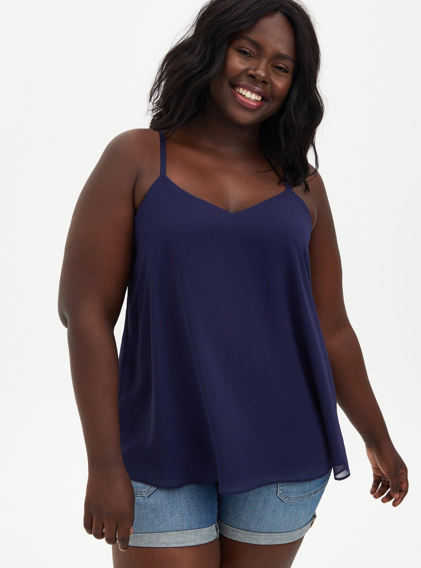 Plus Size Navy Blue Cami Top