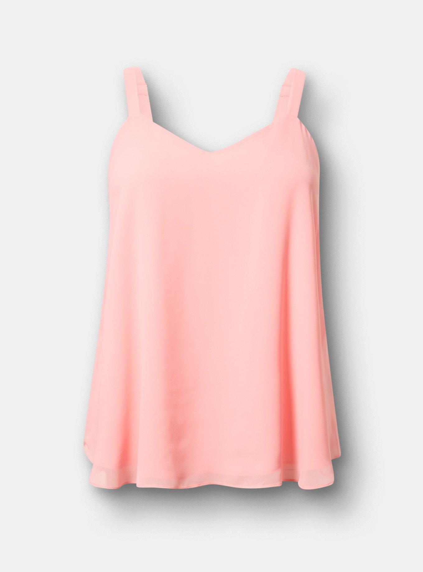 Sophie Chiffon Swing Cami, CORAL PINK, flat