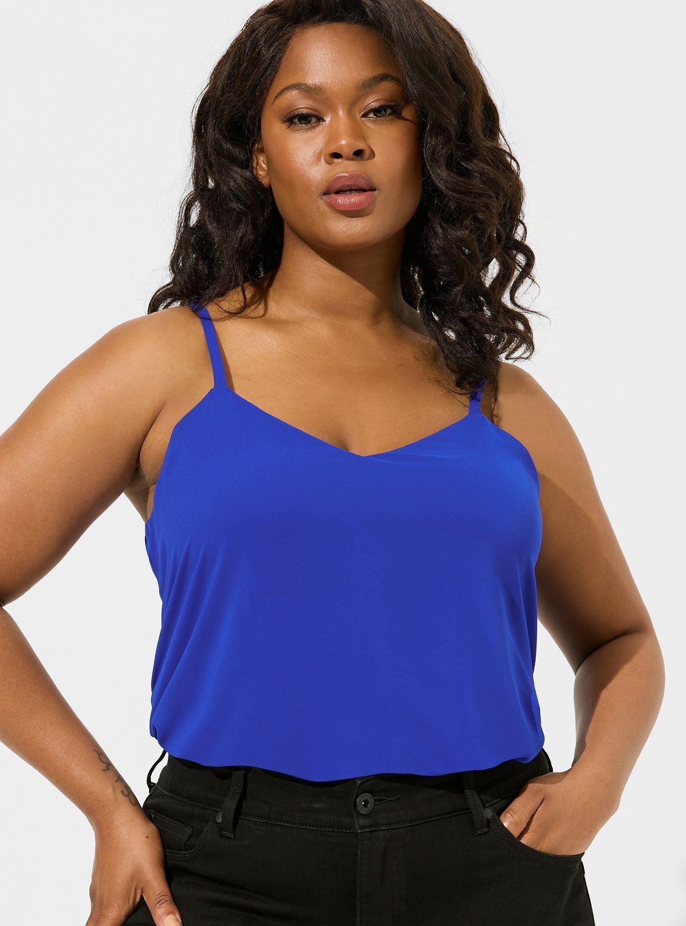 Plus Size Cami Basic Camisole Womens Built in Bra Cup Flowy Swing