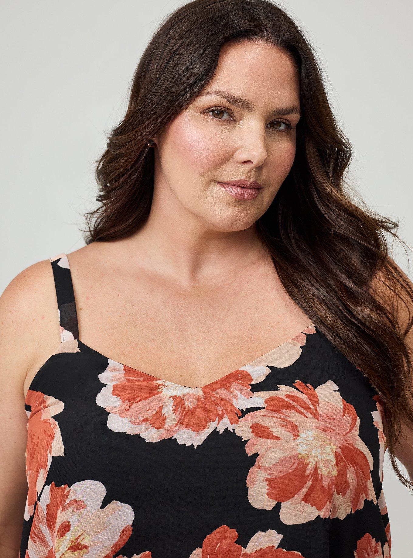 Sophie Chiffon Swing Cami, SHOWERING PEONIES FLORAL BLACK, alternate