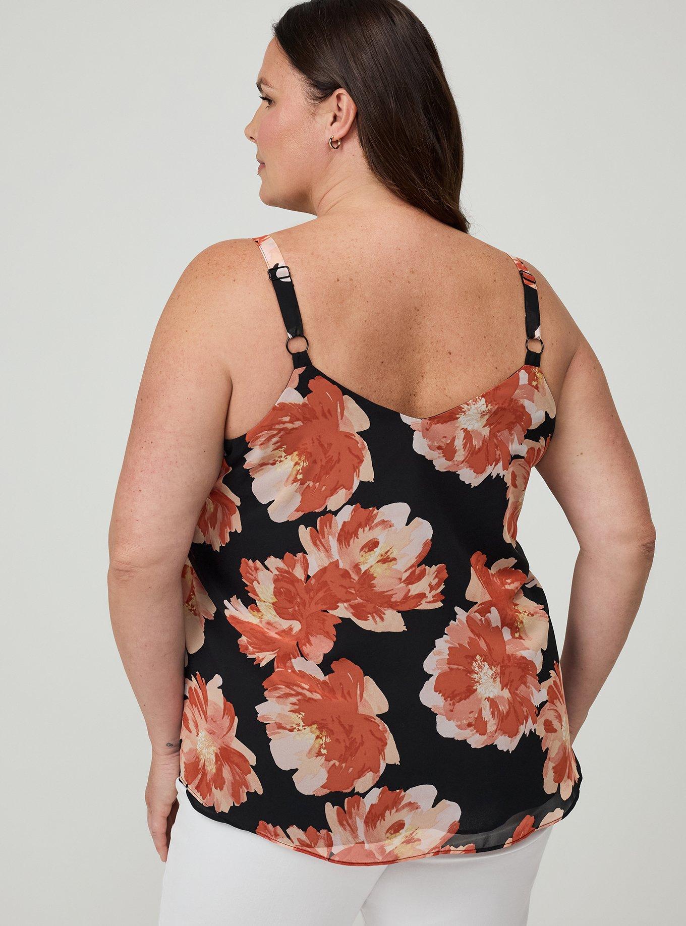 Sophie Chiffon Swing Cami, SHOWERING PEONIES FLORAL BLACK, alternate