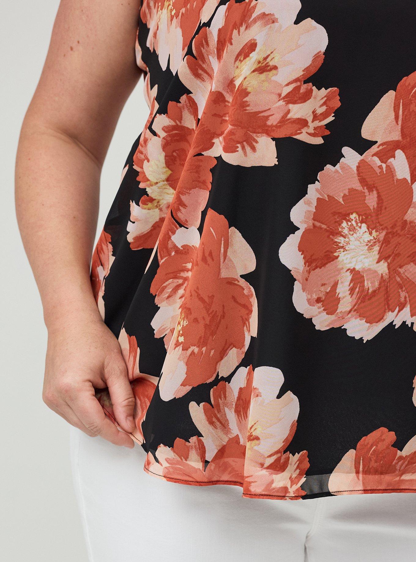 Sophie Chiffon Swing Cami, SHOWERING PEONIES FLORAL BLACK, alternate