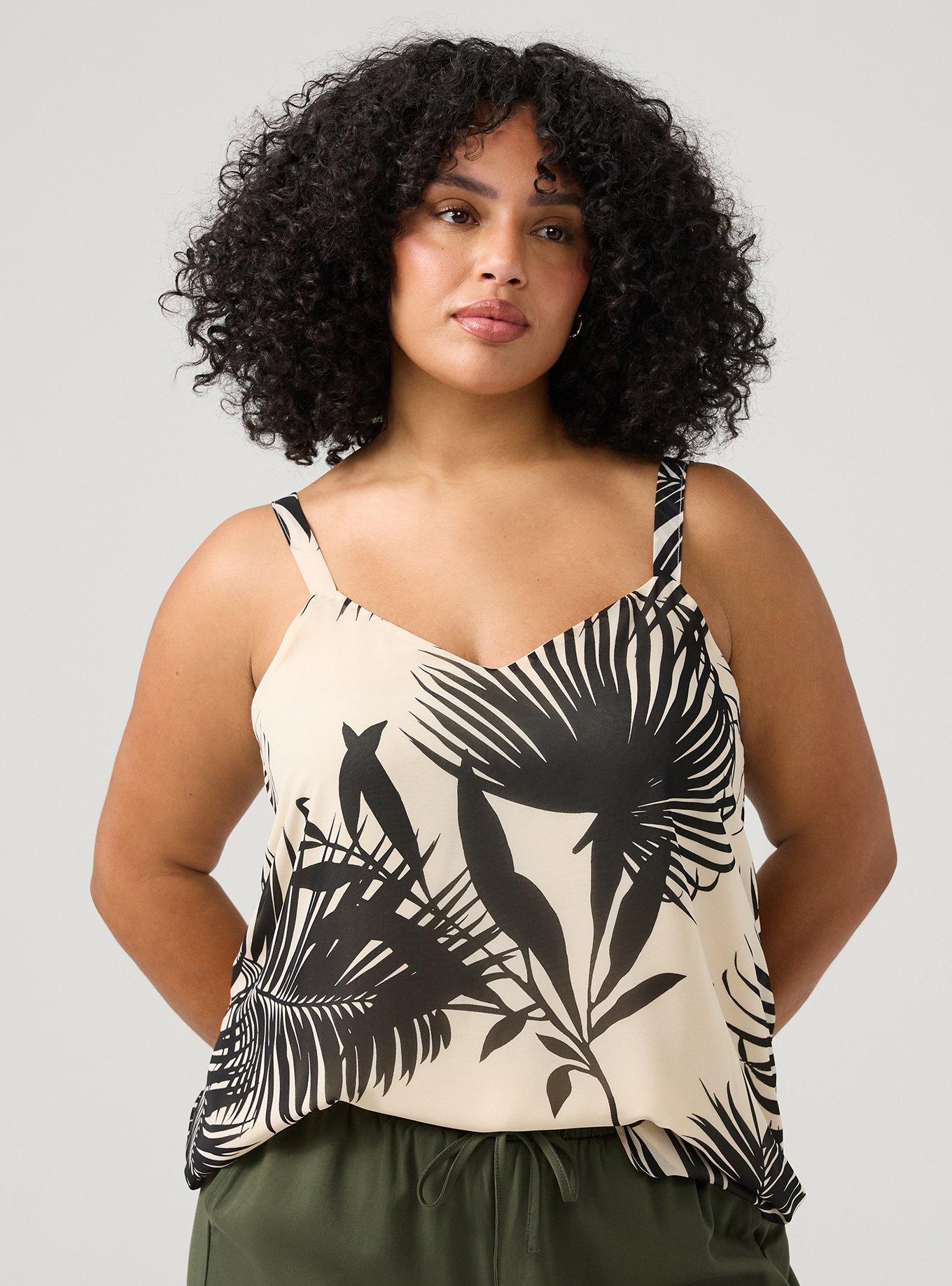 Sophie Chiffon Swing Cami, BEHIND THE LEAVES BLACK, alternate