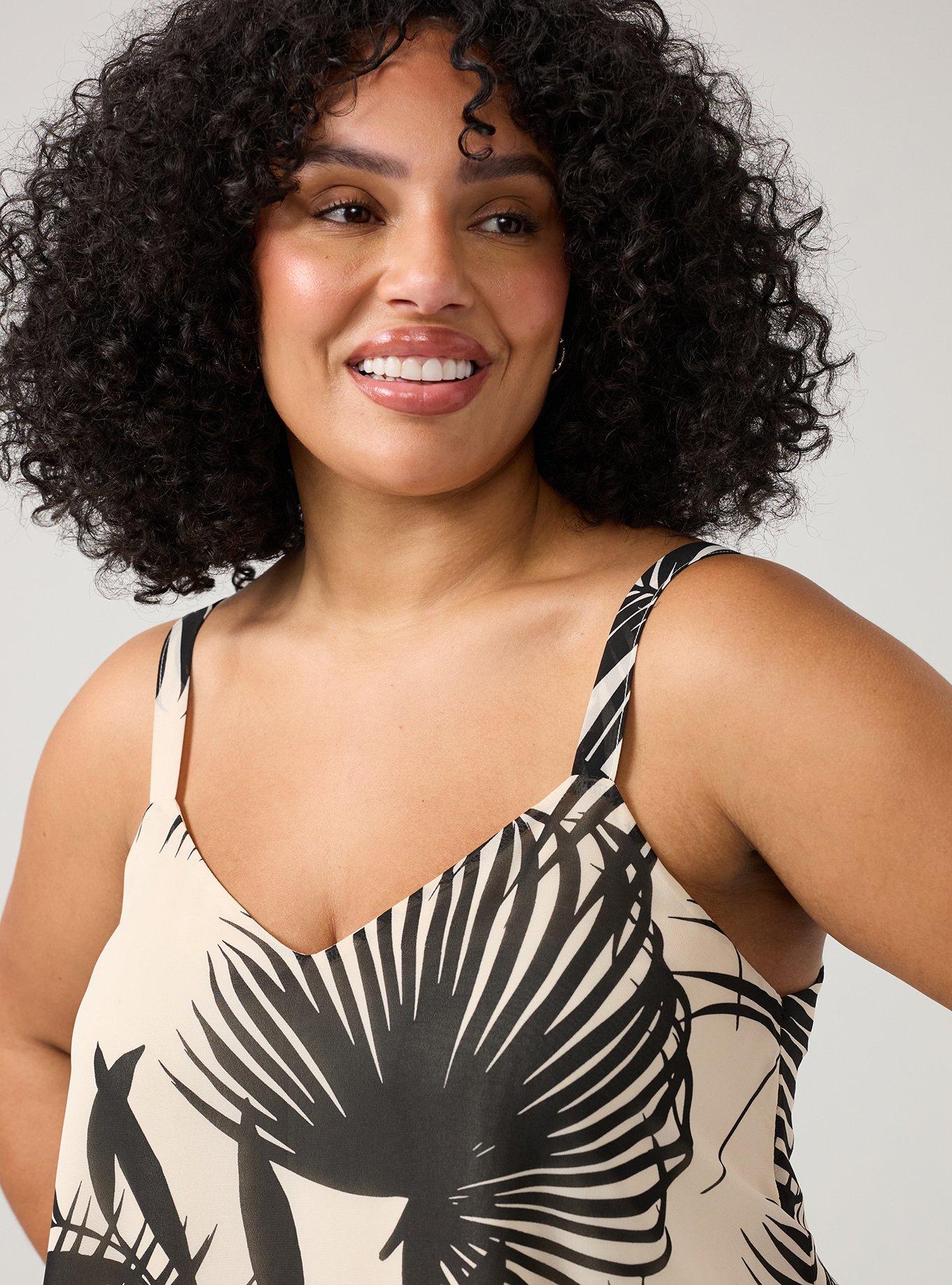 Sophie Chiffon Swing Cami, BEHIND THE LEAVES BLACK, alternate